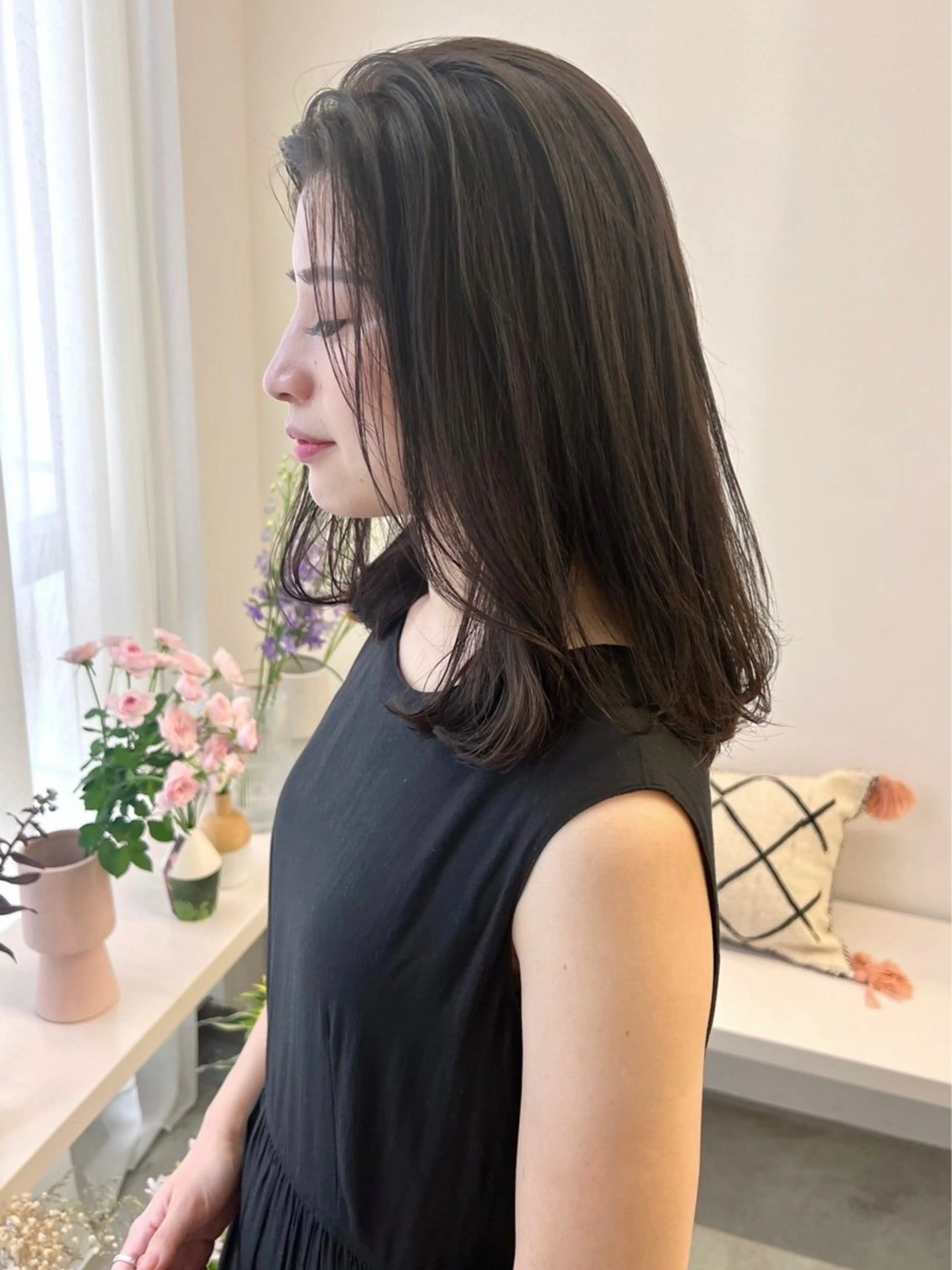 ミディアム カラー 透明感カラー NIKO/名古屋/ 伏見/花屋併設のヘアスタイル