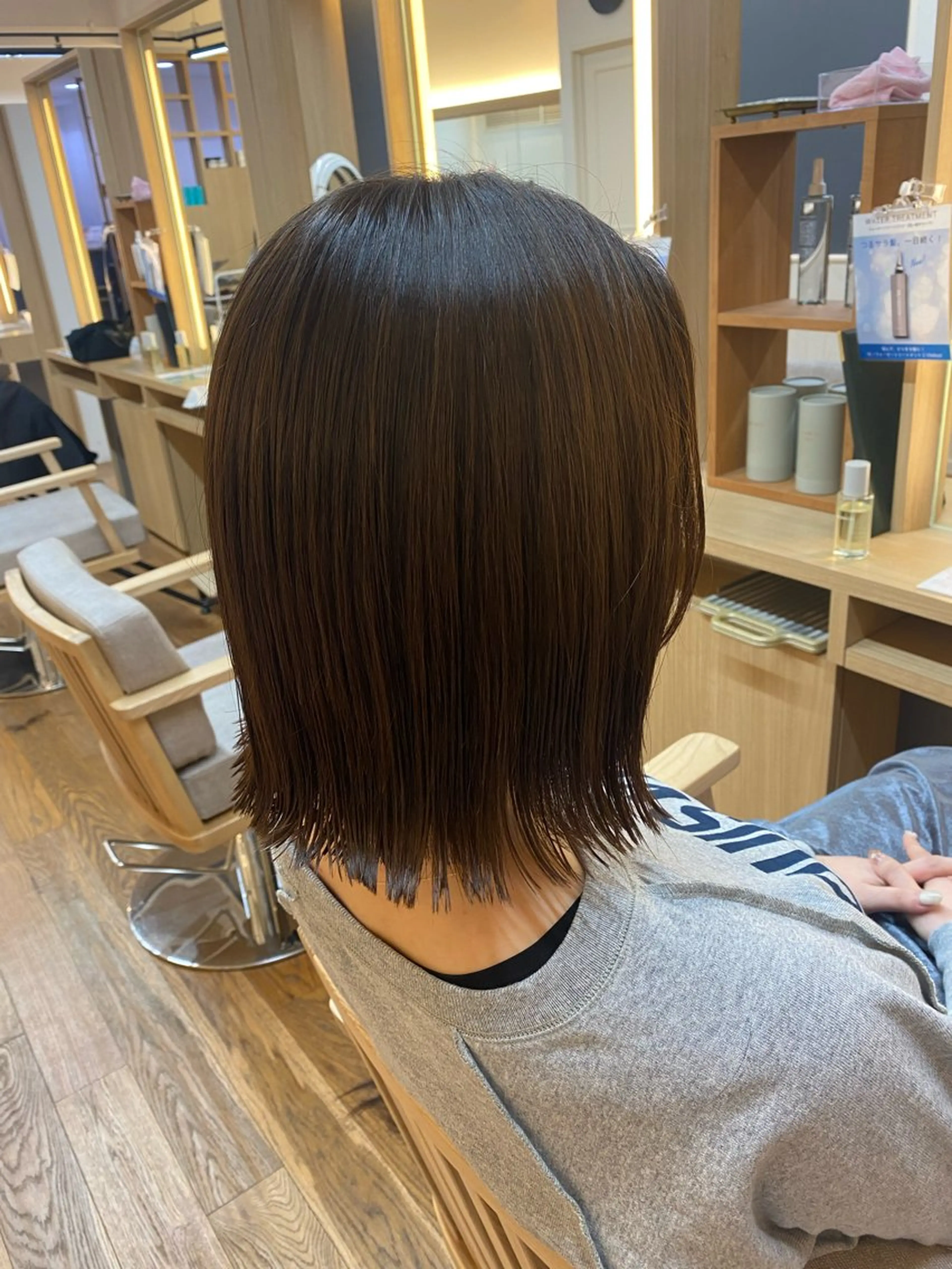 ミディアム カラー ヘアアレンジ ベージュカラー オリーブベージュ カット ヘアカラー トリートメント 韓国ヘア sasugaのヘアスタイル
