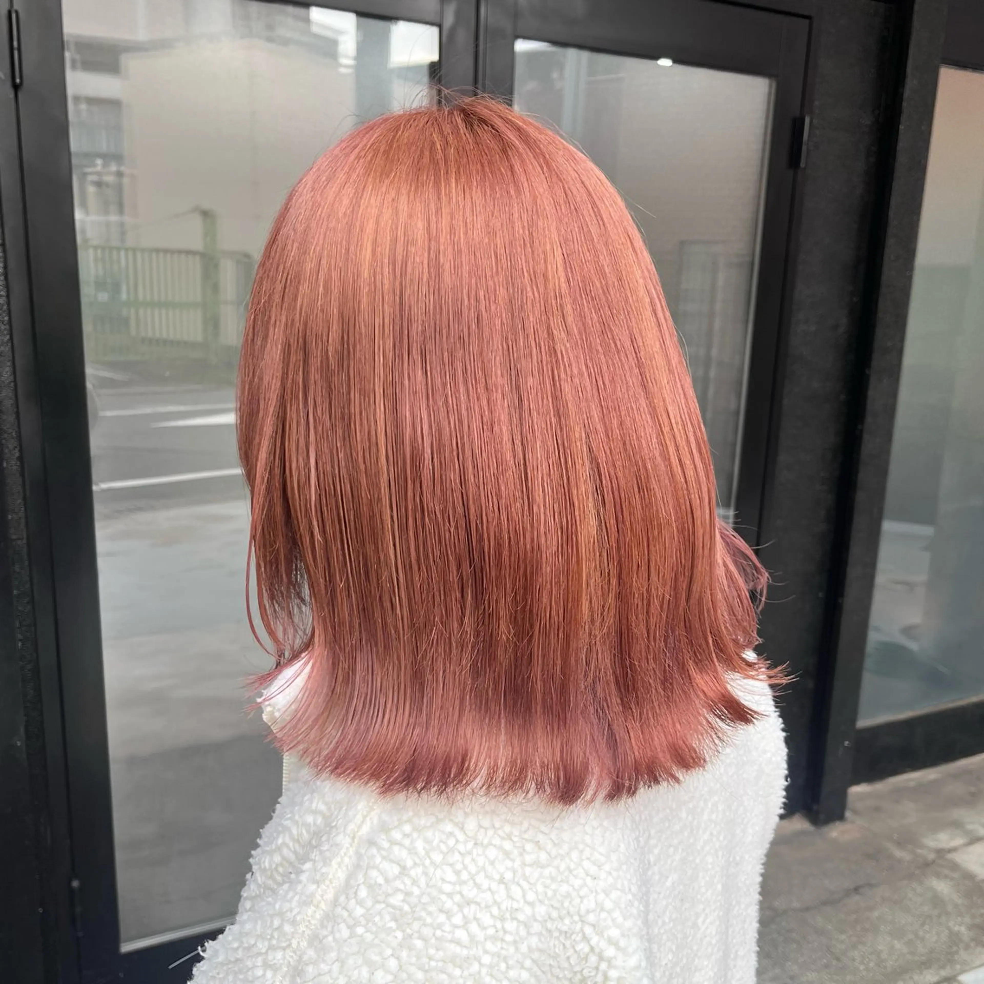 ミディアム カラー ピンクカラー 縮毛矯正 カット ヘアカラー トリートメント 透明感カラー/パーマ 🌀アオノアユミのヘアスタイル