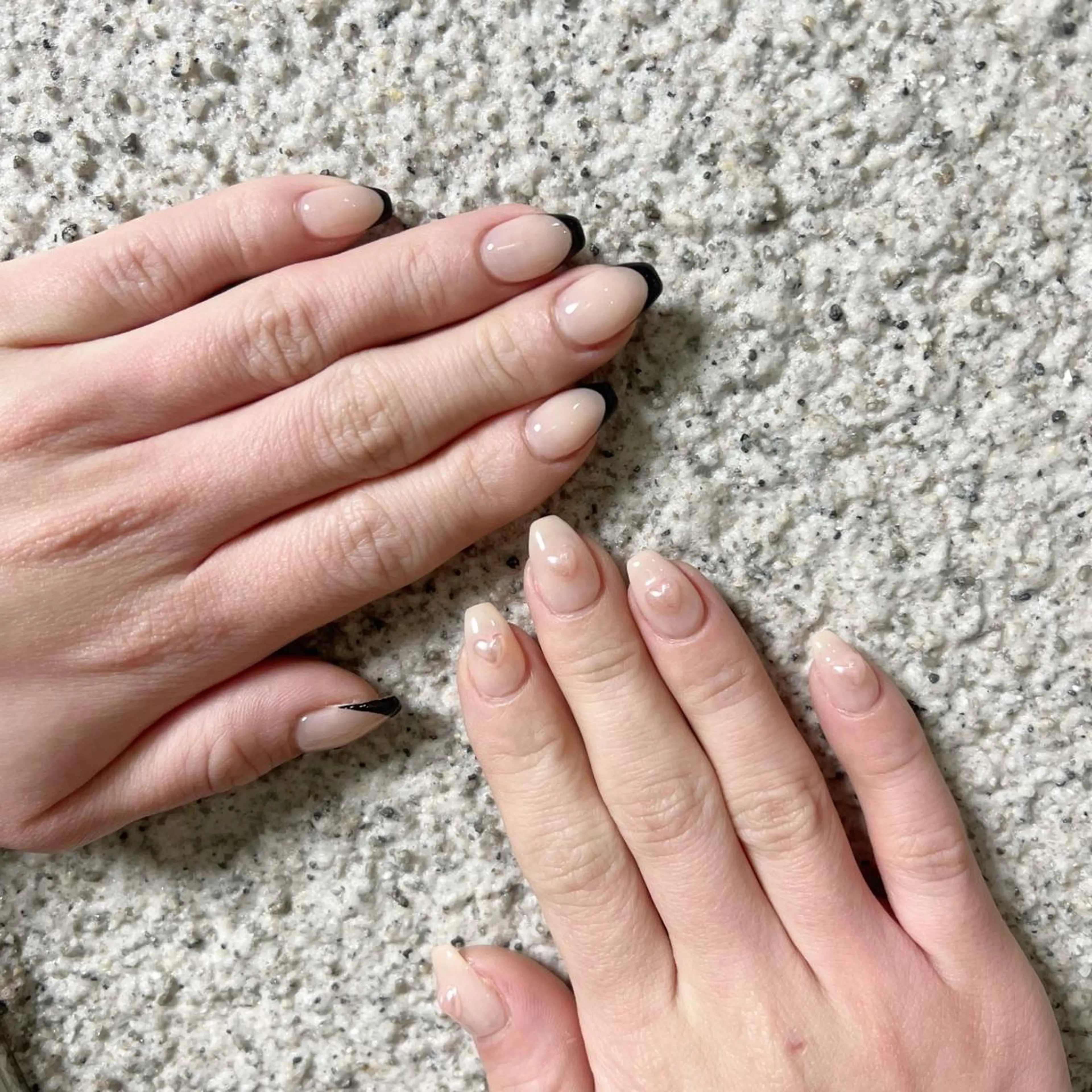 ネイル アートネイル フレンチネイル ジェルネイル グリーン ハート ハンドネイル フットネイル nail salon mieux(ミュー)のネイルデザイン
