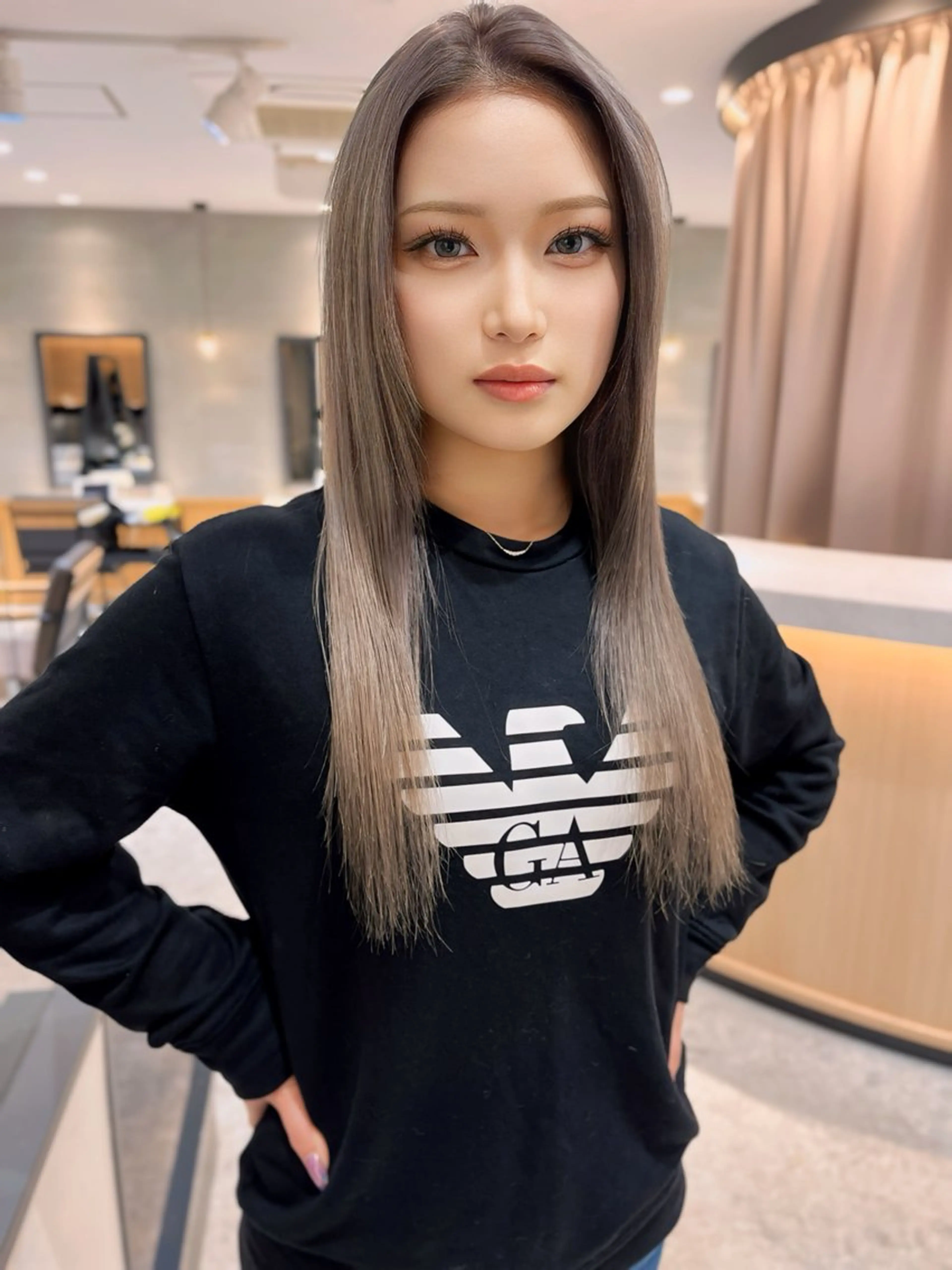 ロング カラー トリートメント 韓国🇰🇷レイヤー 透明感/秀瑛🩶のヘアスタイル