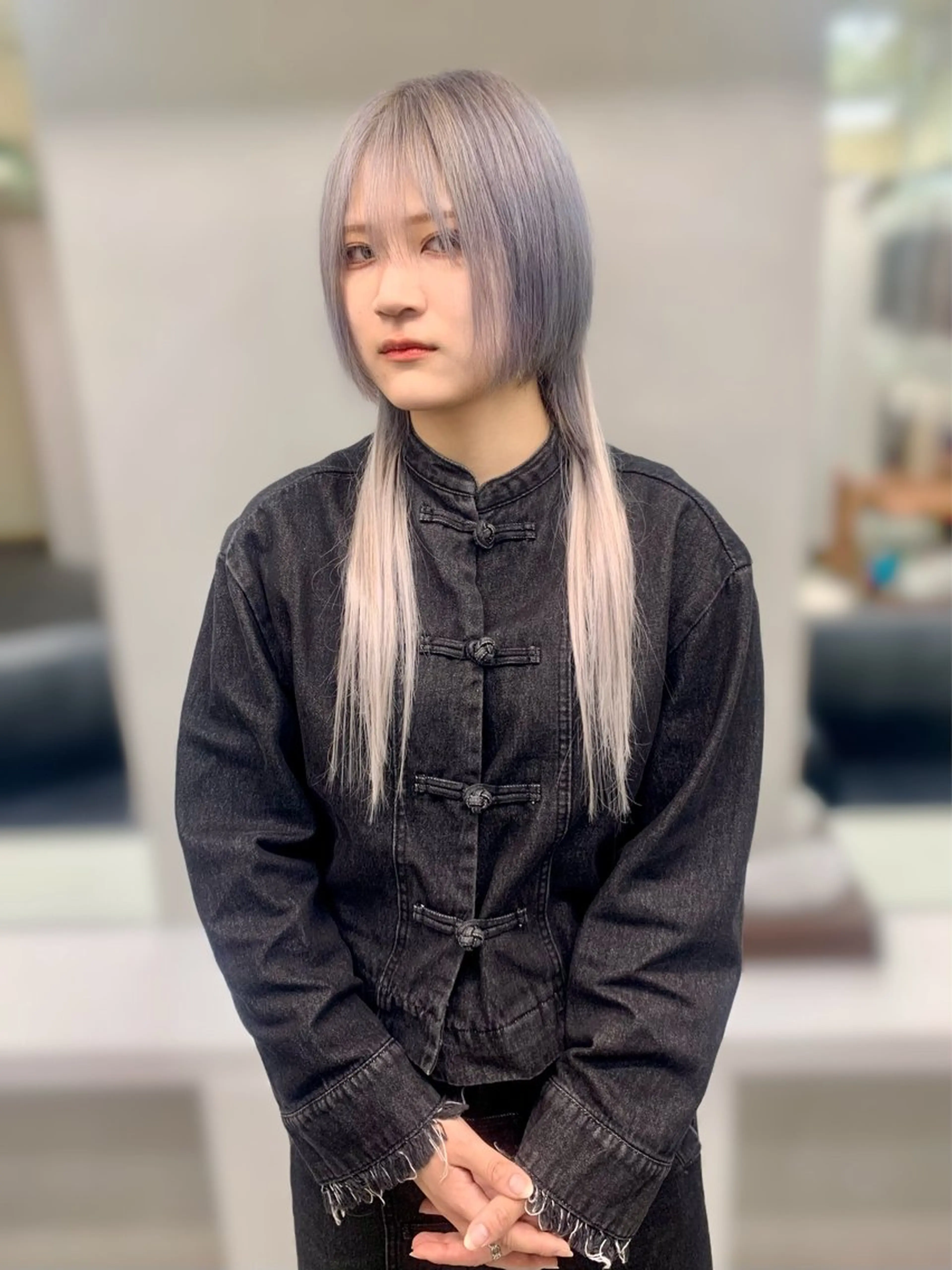 セミロング カラー ヘアアレンジ ヘアカラー エクステ 個性爆弾💣 ダブルカラー/ゆかのヘアスタイル