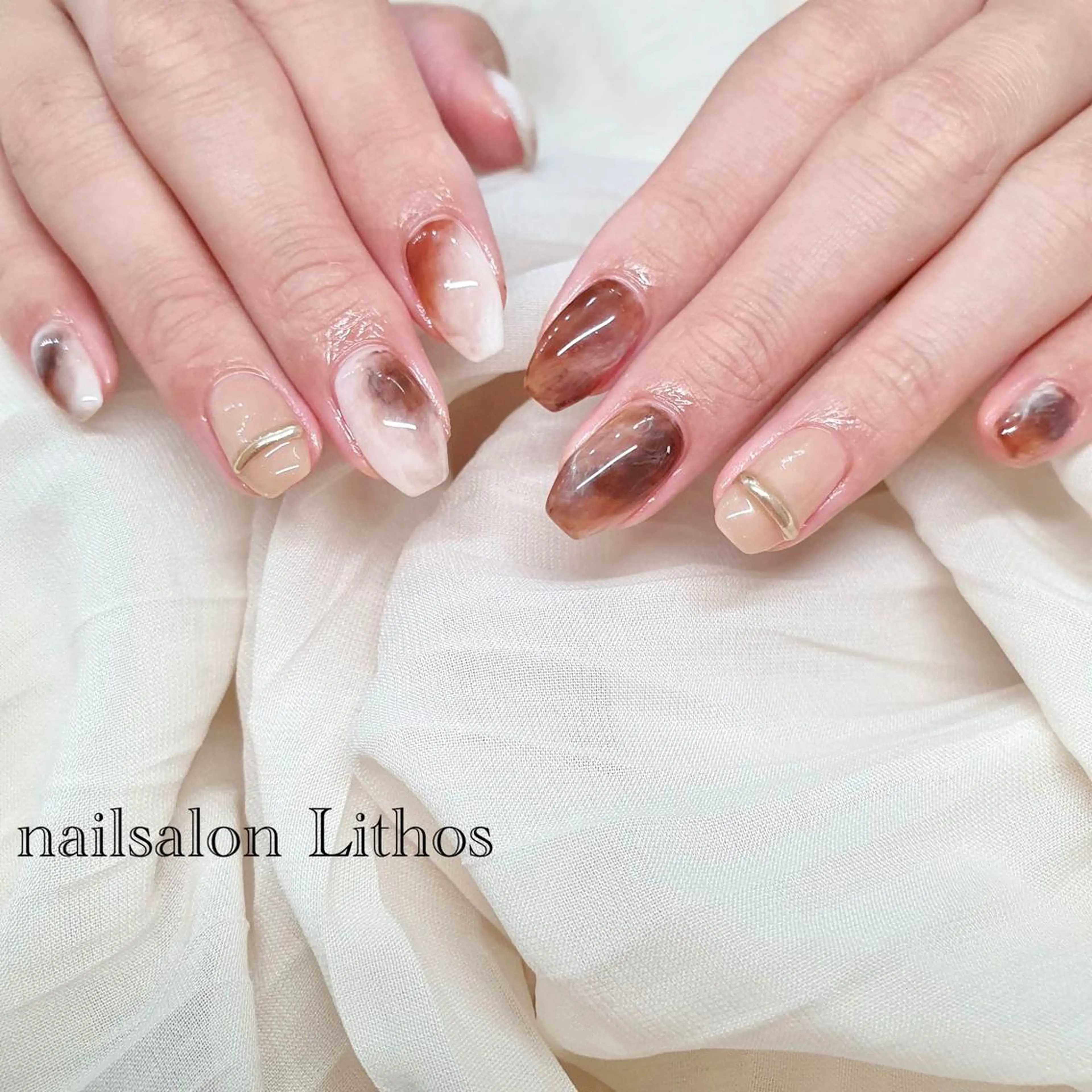 ネイル ニュアンスネイル ハンドネイル nailsalon Lithos所属・nailsalon Recontreのネイルデザイン