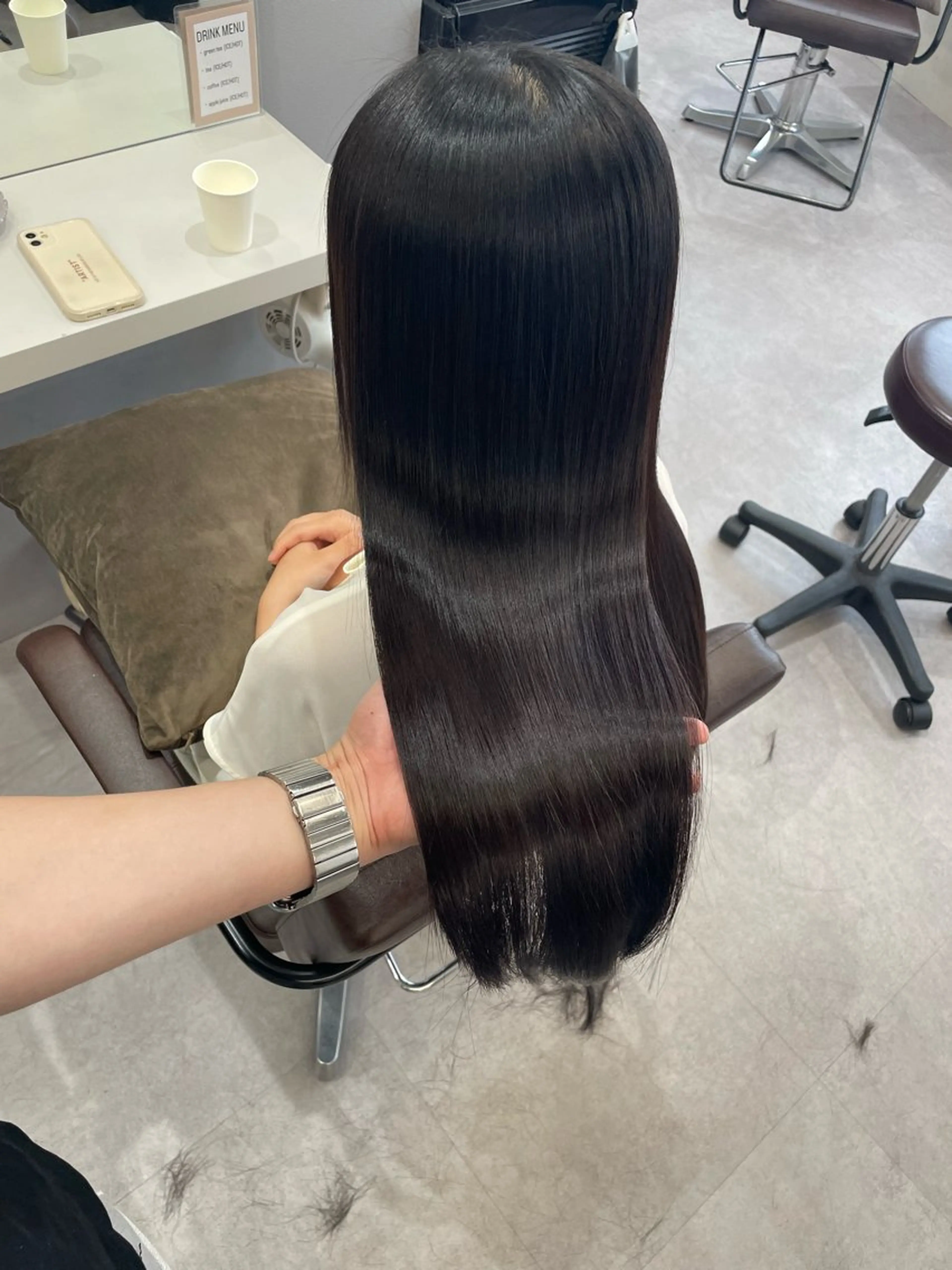 ロング カット 縮毛矯正 トリートメント 髪質改善、縮毛矯正 酸性縮毛矯正のヘアスタイル