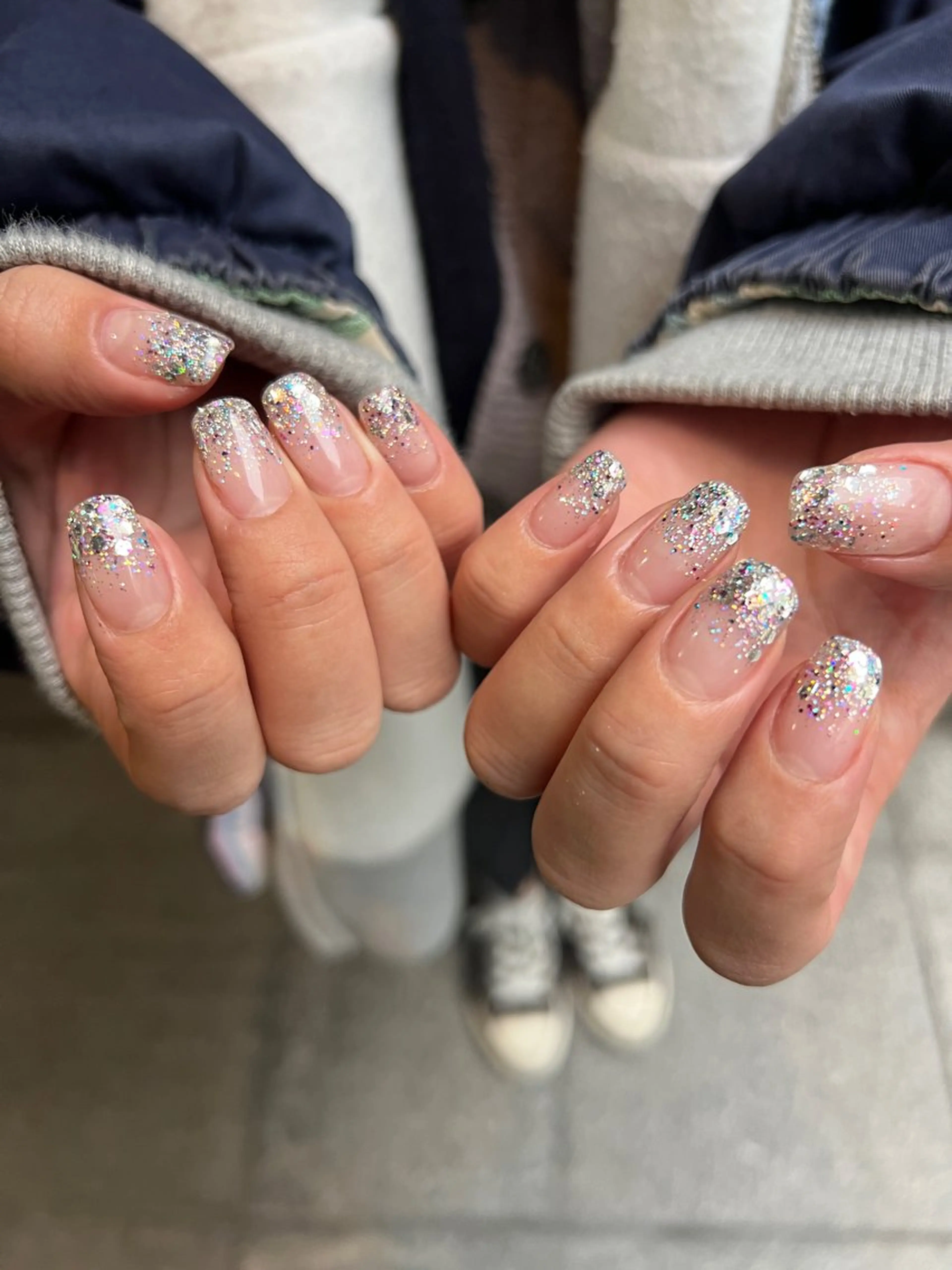 ネイル グラデーション ラメ(グリッター) ラメグラデーション ワンカラーネイル ハンドネイル 個性派ニュアンス nuts nail所属・【池袋】nuts nail　なつみのネイルデザイン