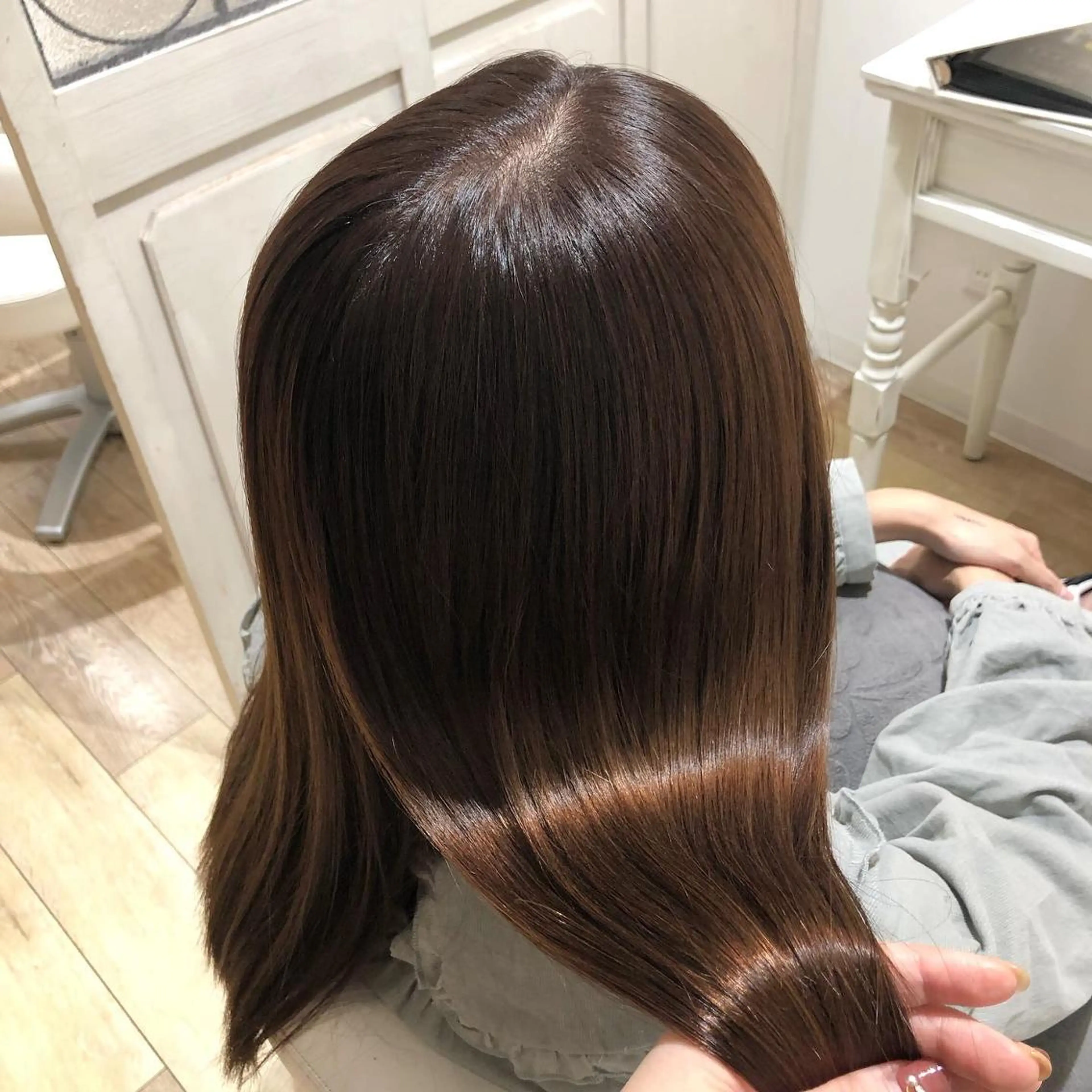 セミロング カラー ヘアアレンジ ブリーチ ブリーチなしカラー オレンジ トリートメント カット ヘアカラー トリートメント ✨🌿大人可愛い愛さ れhair🌿✨松本のヘアスタイル