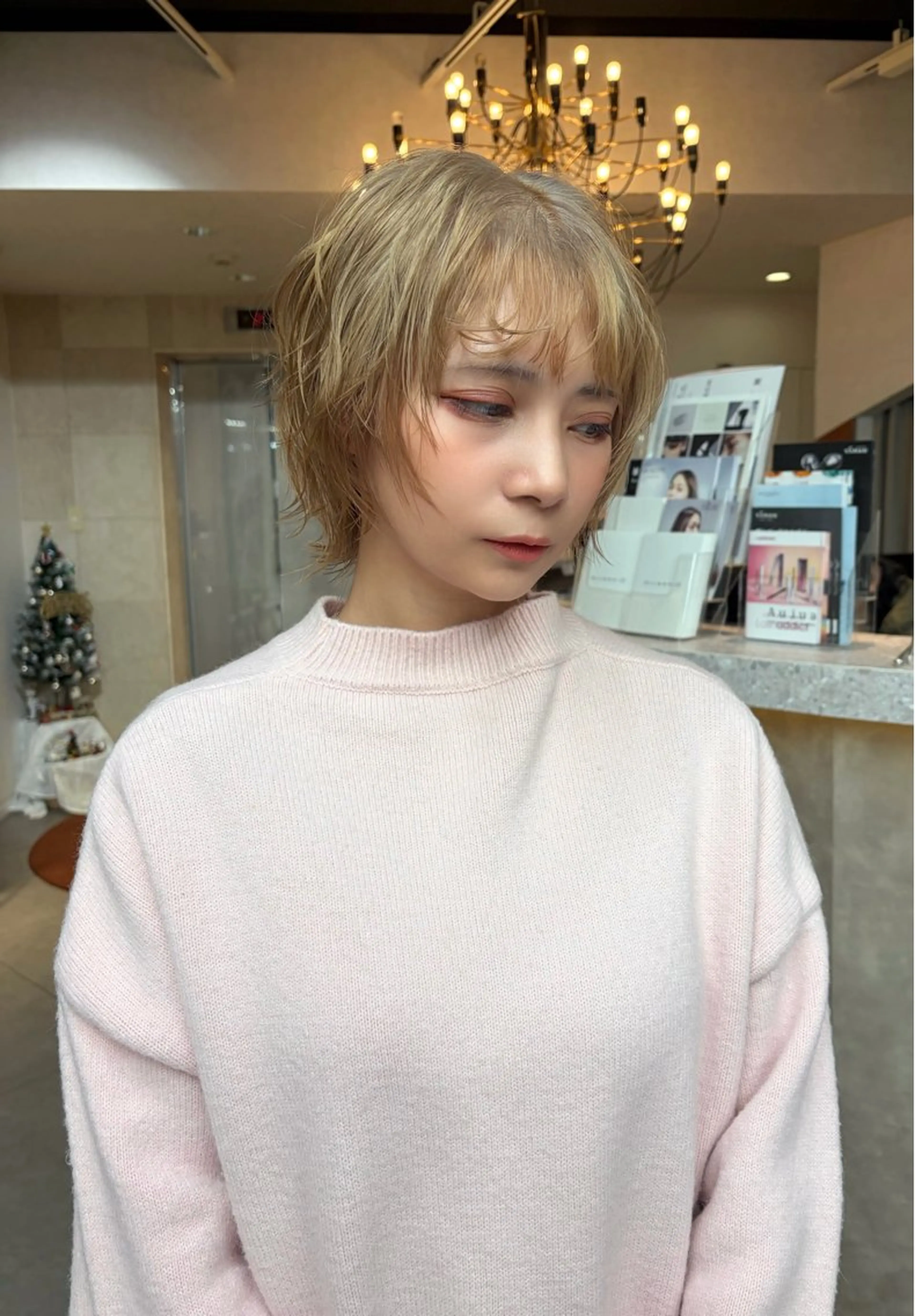 ショート カラー 藤原快斗/レイヤー /ウルフ/ハイトーンのヘアスタイル