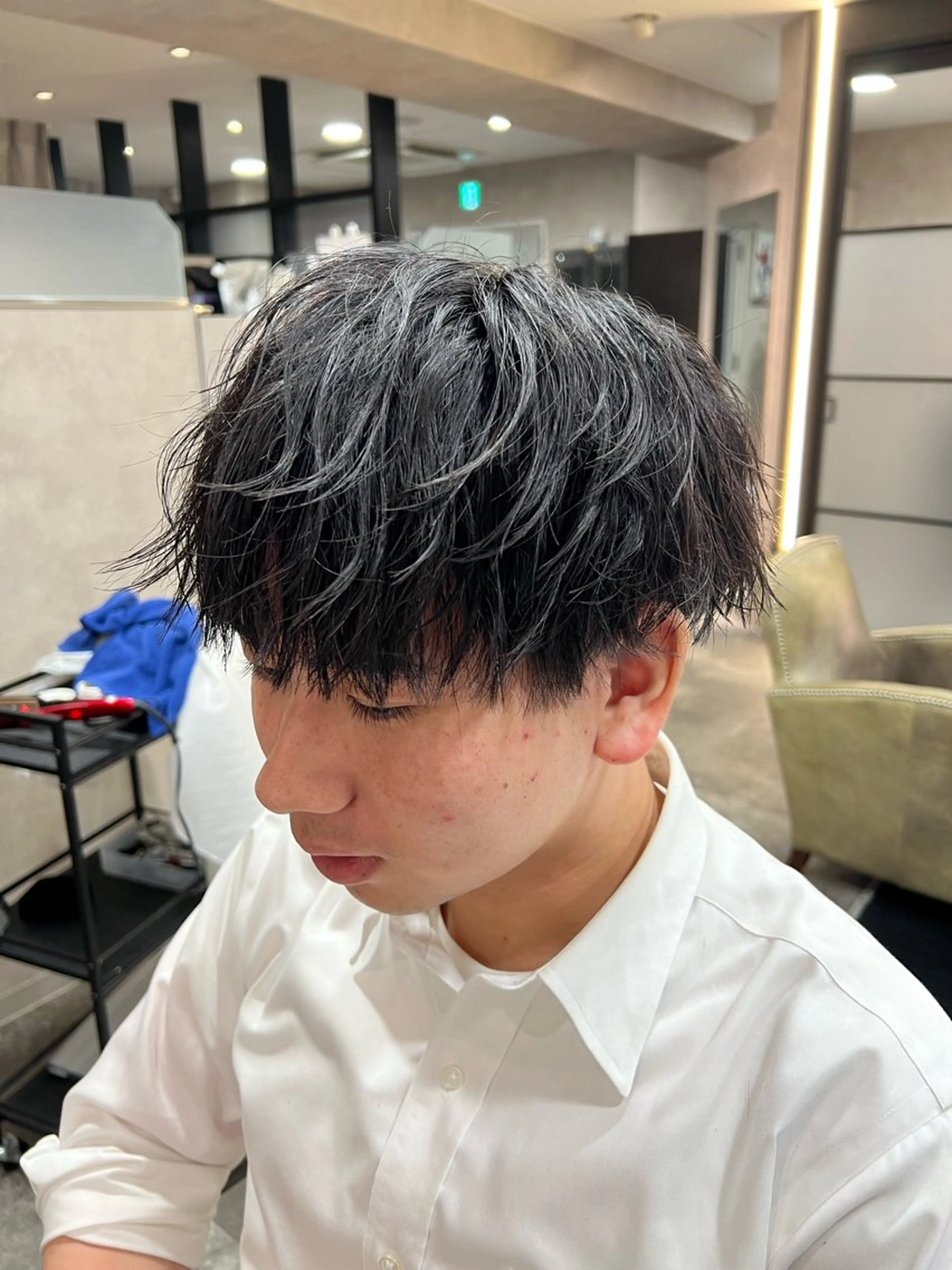 ミディアム ヘアアレンジ メンズ ミディアムパーマ マッシュ メンズパーマ メンズショート スパイキーショート メンズ特化/カラー/ パーマ/ケイシンのヘアスタイル