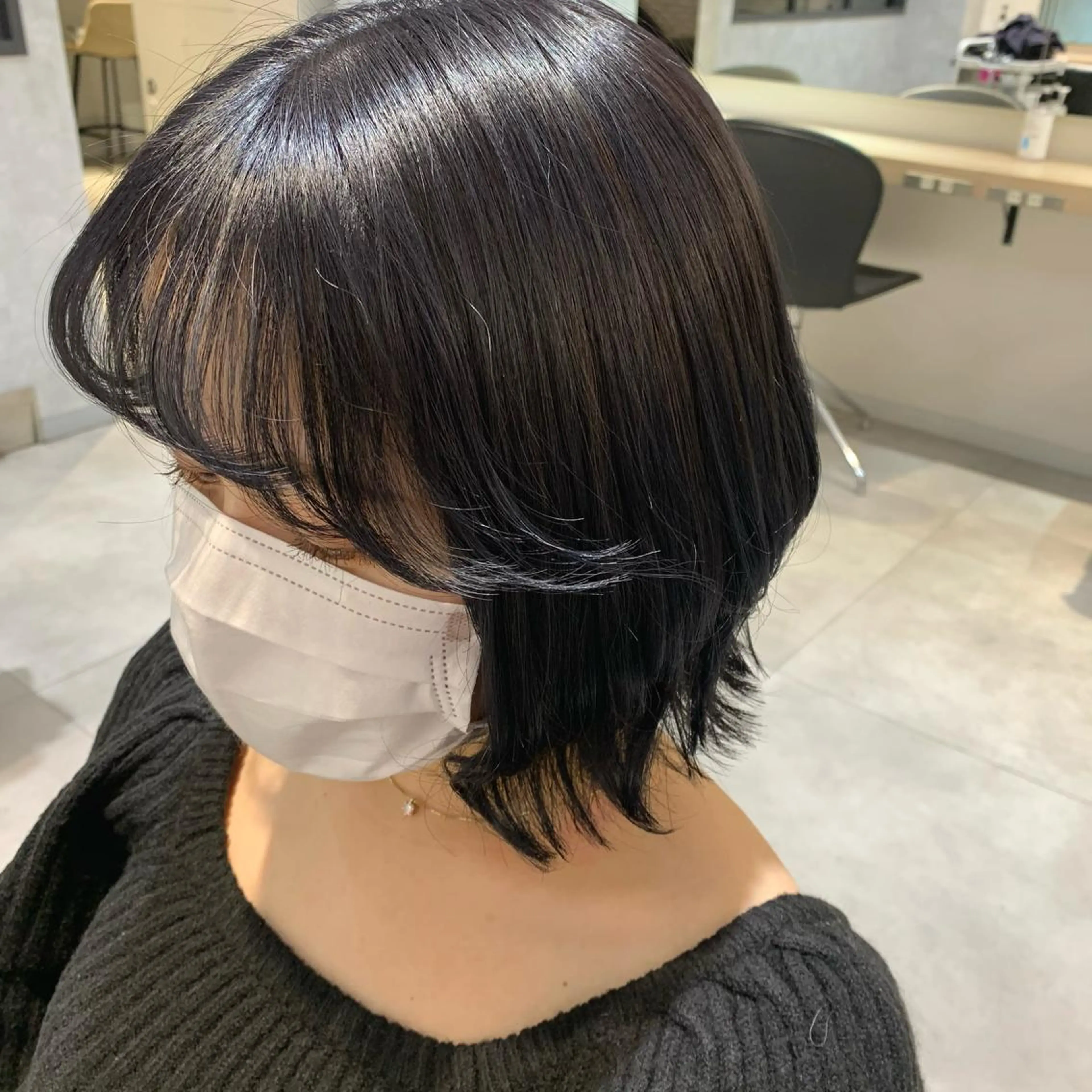 ショート カラー ネイビーカラー クレハ :)のヘアスタイル