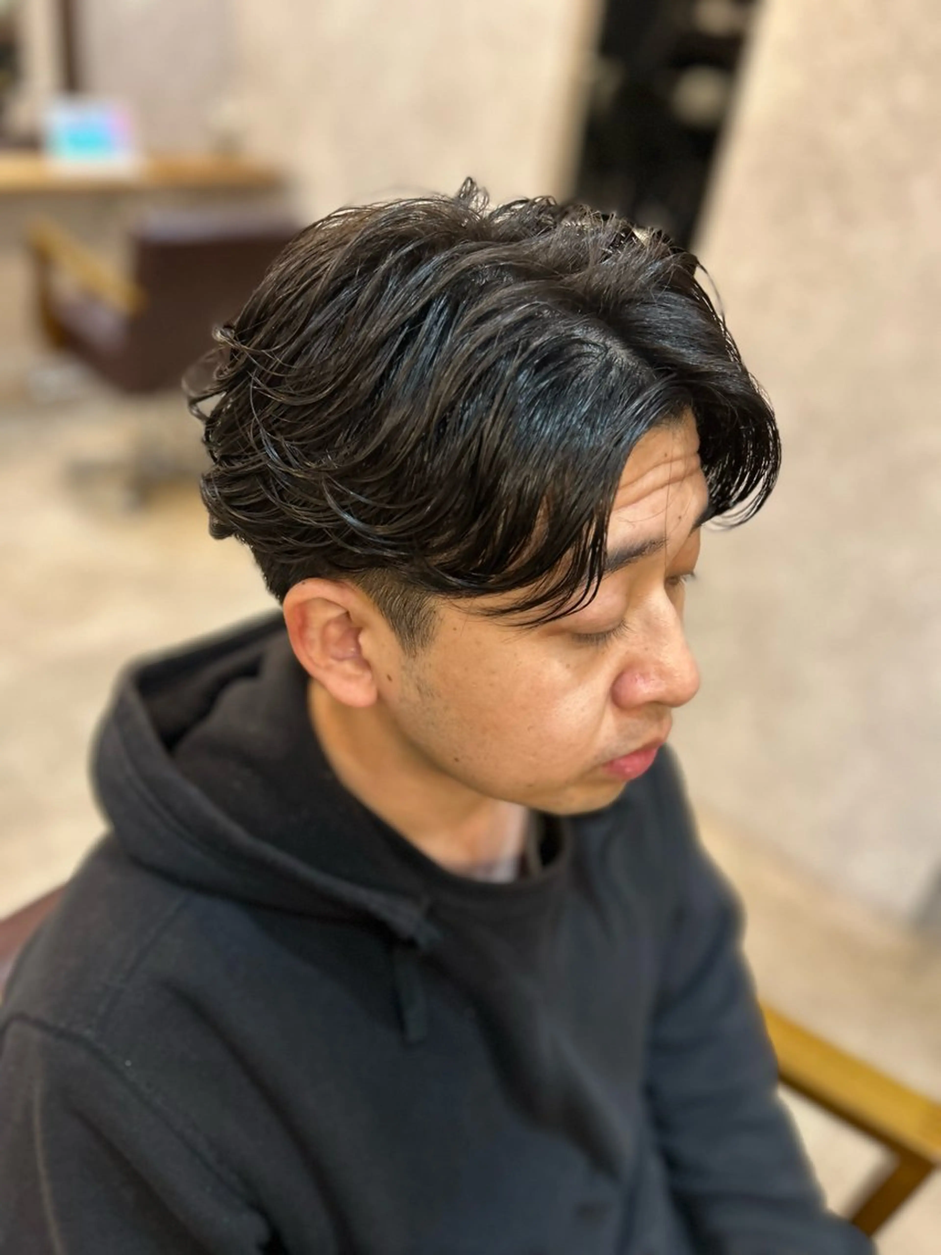〖メンズ限定!大人気スタイル✨〗メンズカット+ニュアンスパーマorフェザーパーマ+1stepTR 🫧の写真
