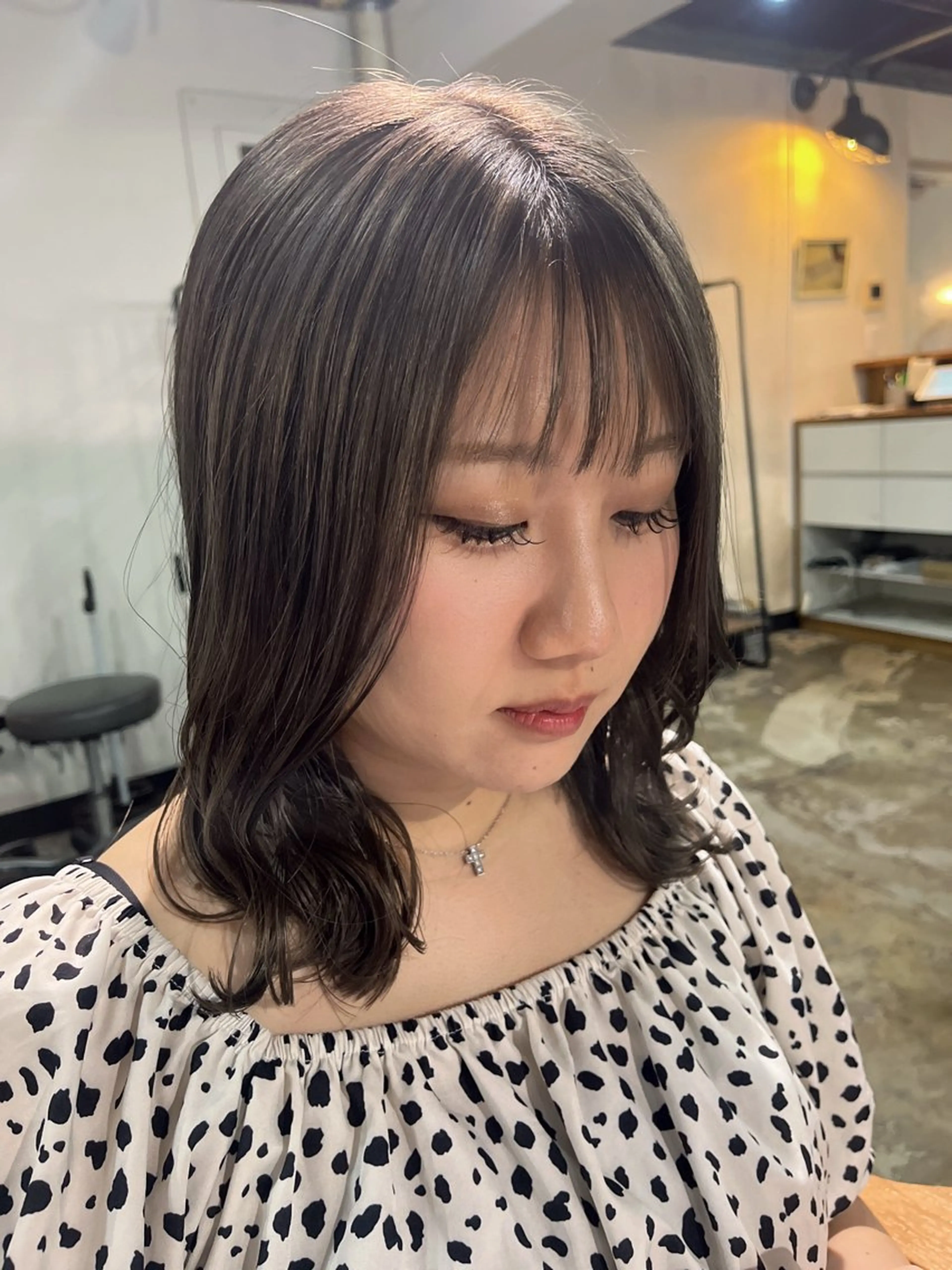 ミディアム カラー ヘアカラー YUNA🍒 暖色カラーのヘアスタイル