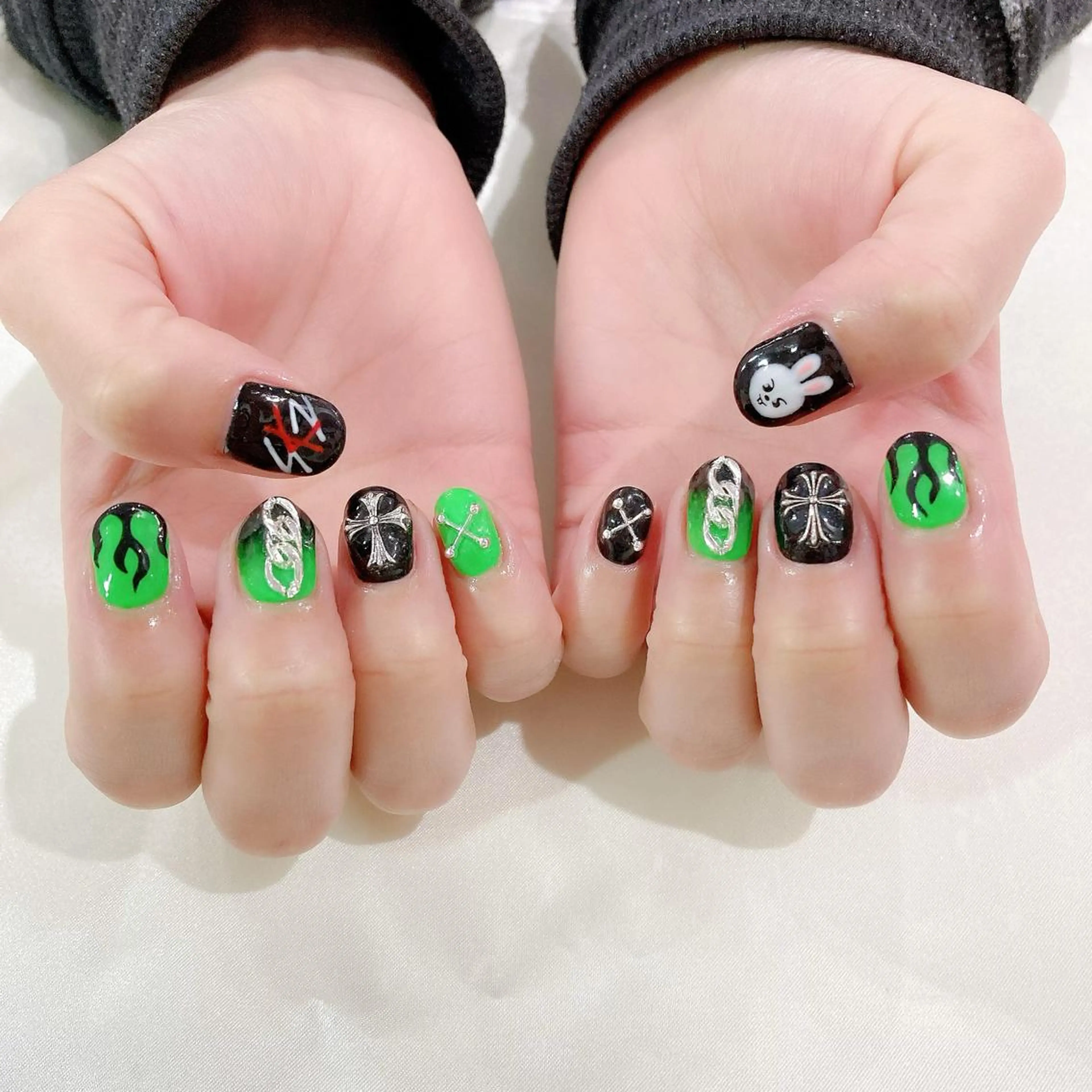 ネイル ジェルネイル パラジェル 冬ネイル ハンドネイル Nail Kのネイルデザイン