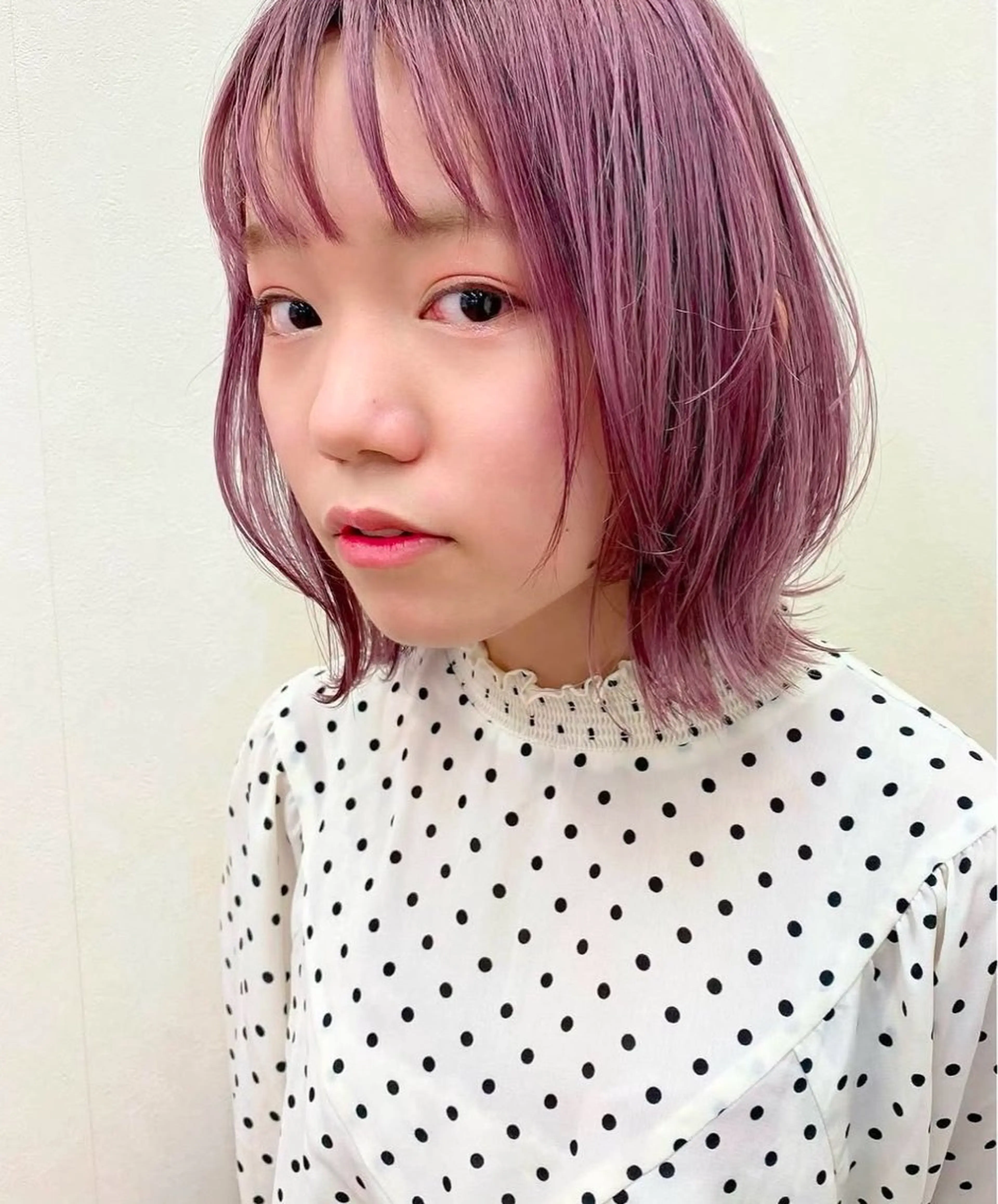 ミディアム カラー ピンクカラー ヘアカラー ナカジマ ナナのヘアスタイル