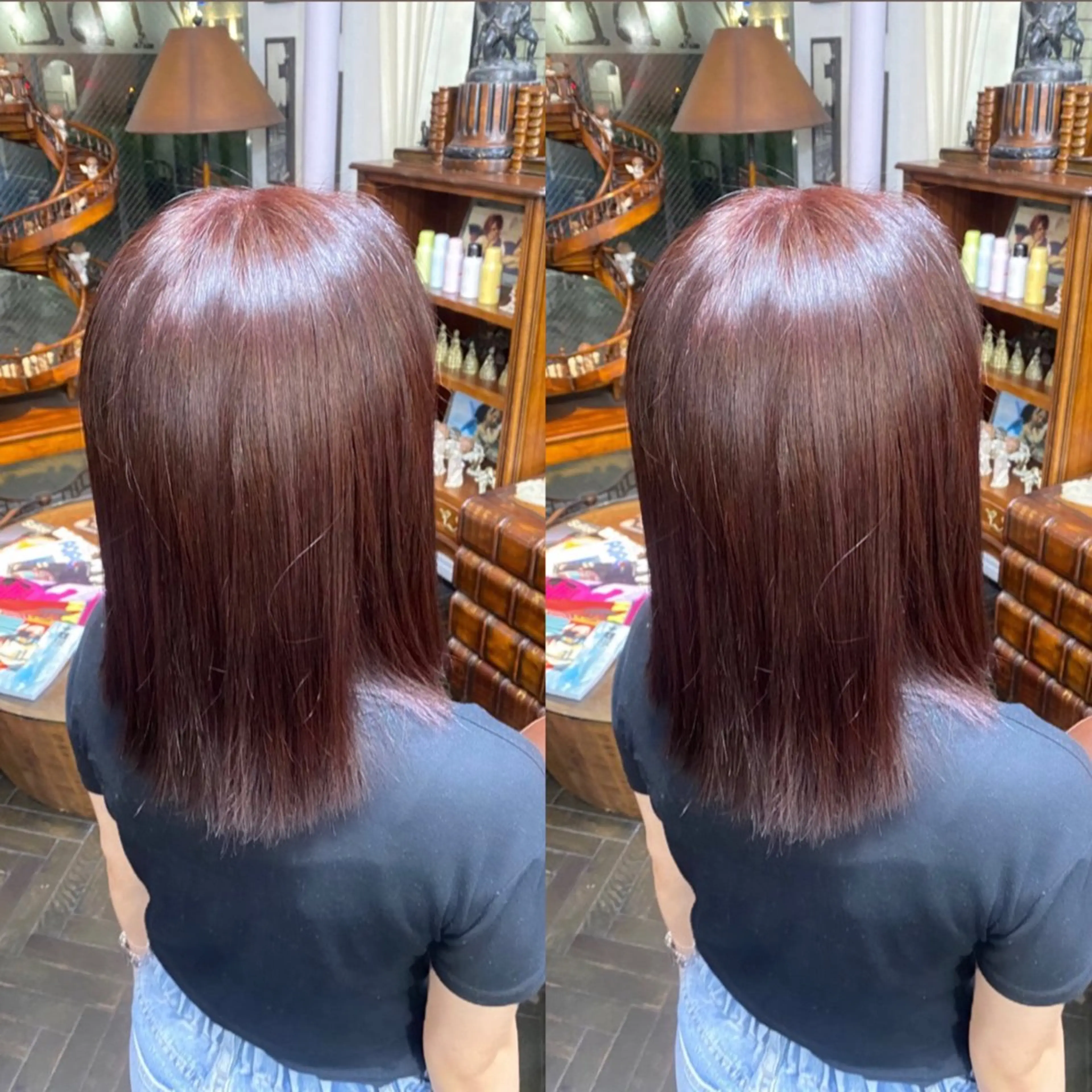ミディアム カラー レッドカラー ☻モエカ/石川町 元町中華街☻のヘアスタイル