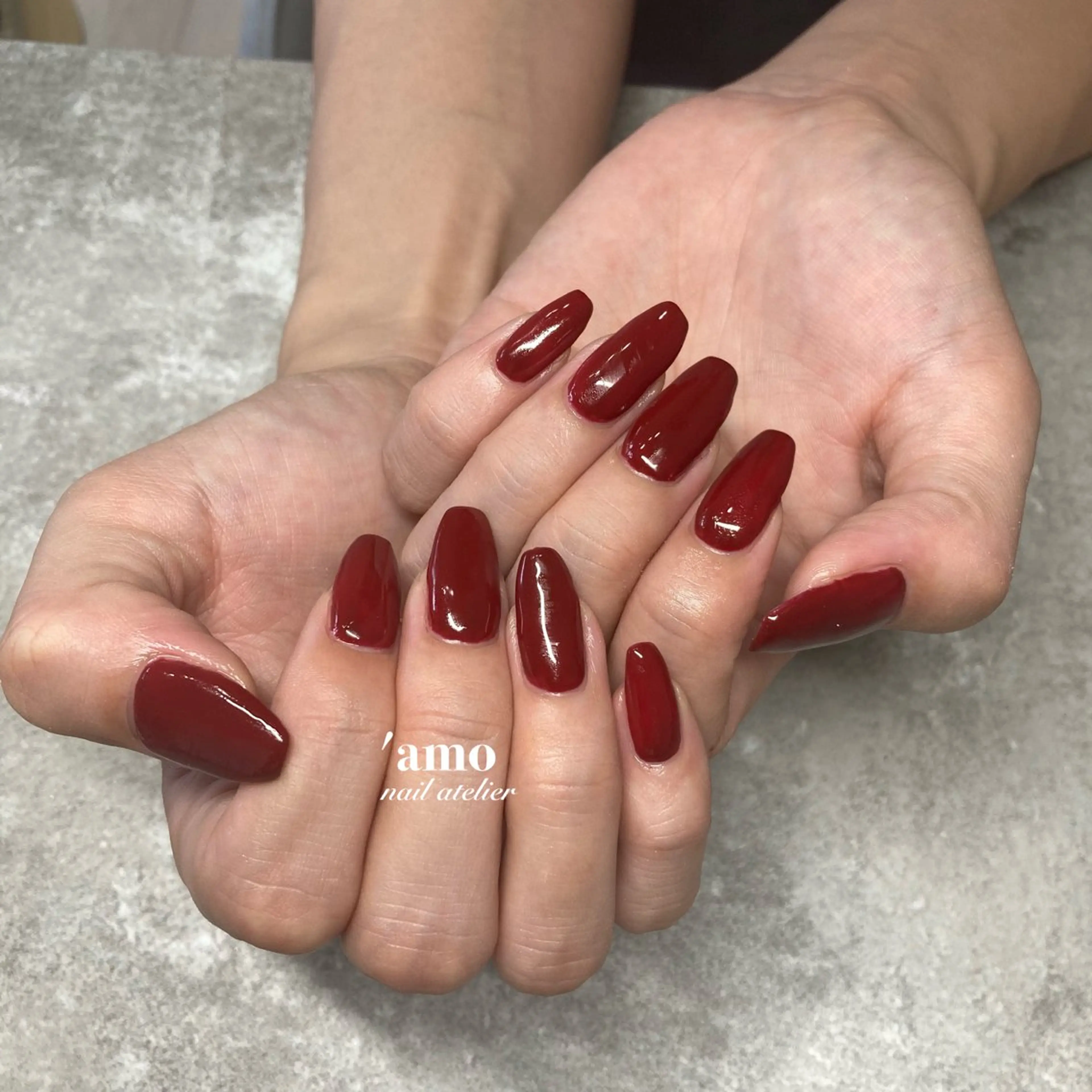 ネイル ボルドー フットネイル ジェルネイル ニュアンスネイル パラジェル 'amo nail atelierのエステ・リラクイメージ