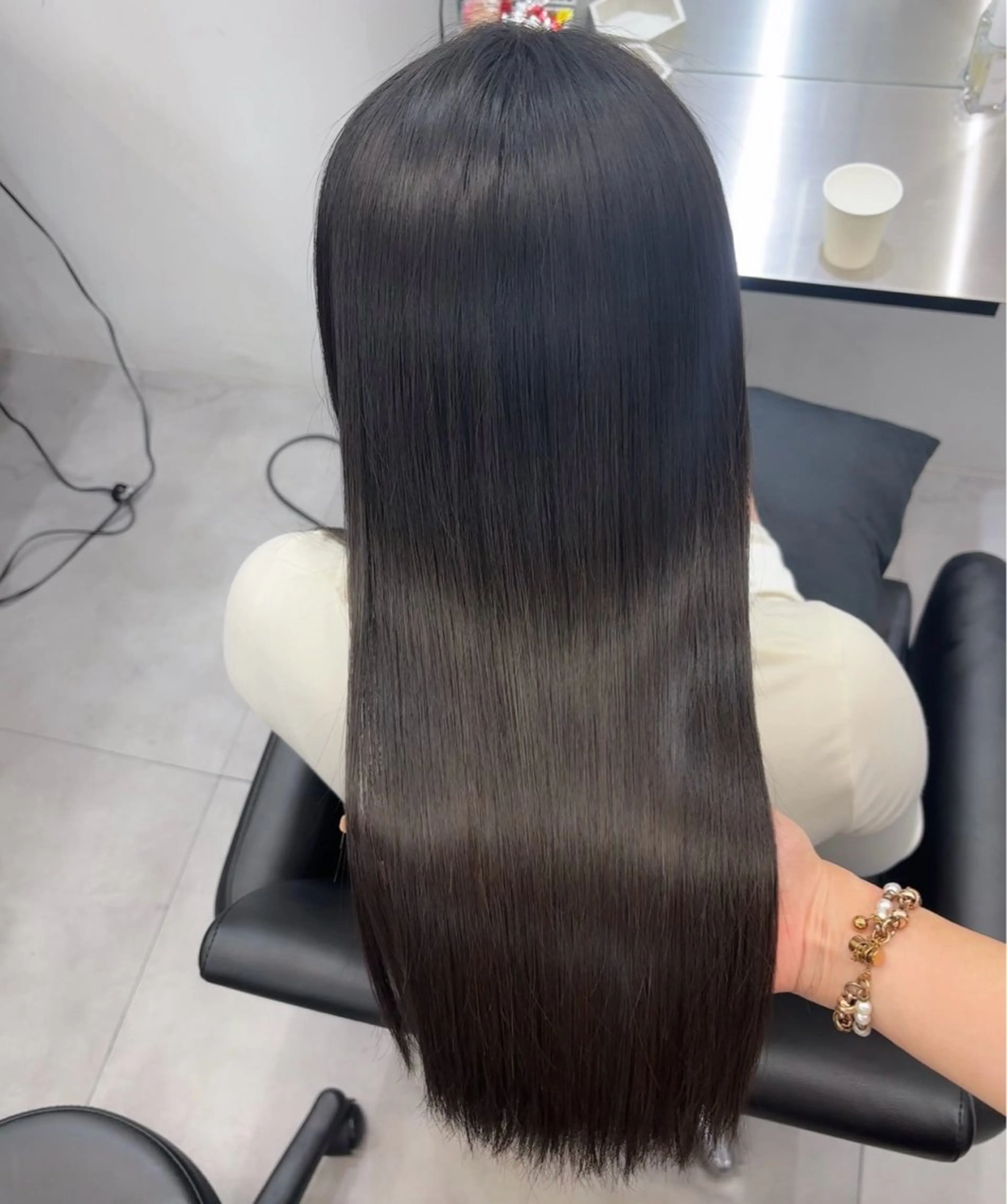 ロング カラー パーマ 透明感カラー ストレートパーマ カット ヘアカラー 縮毛矯正 Coreさち 【カットモデル募集】のヘアスタイル