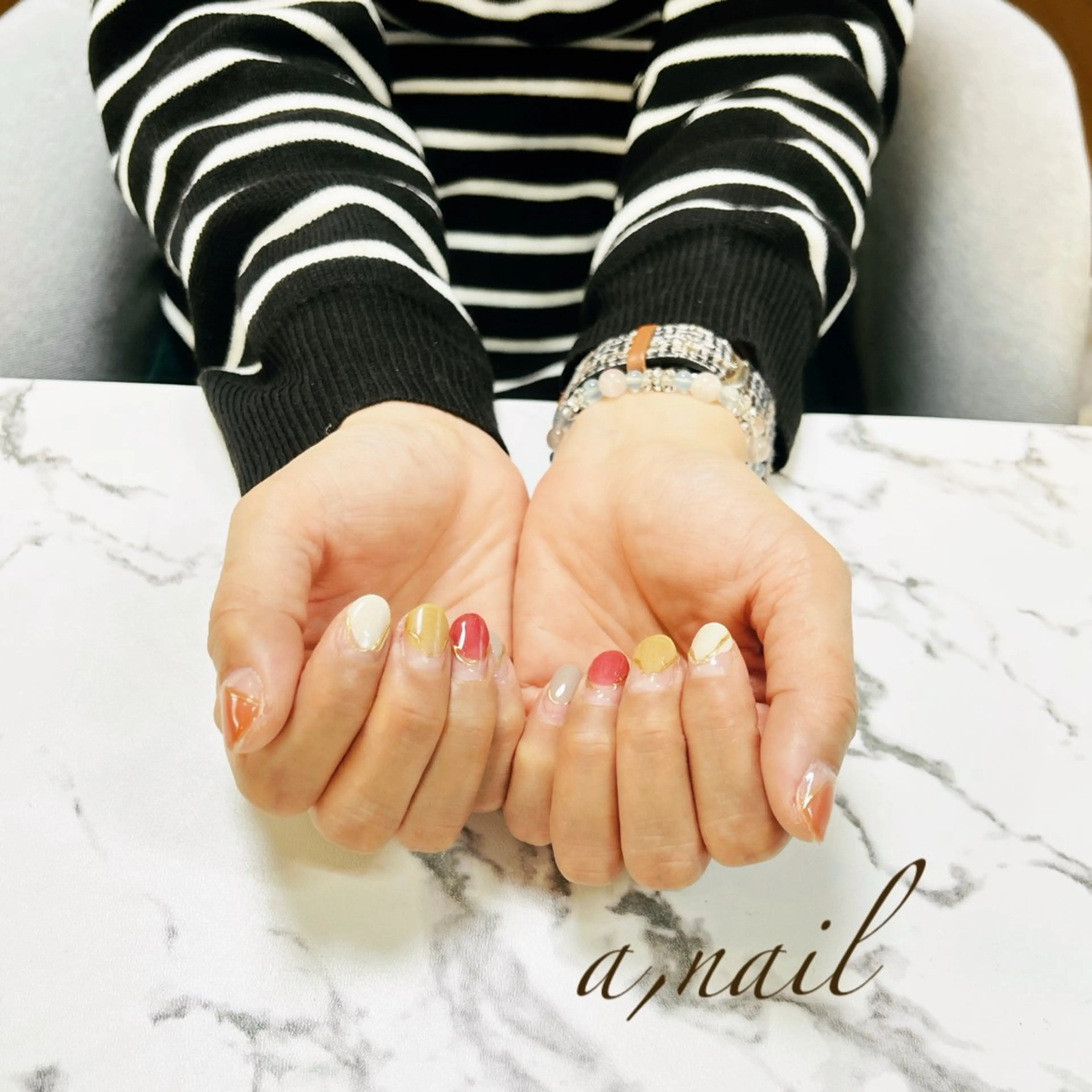 ネイル フレンチネイル キラキラネイル ミラーネイル シンプルネイル ハンドネイル ネイルサロン エーネイルのネイルデザイン