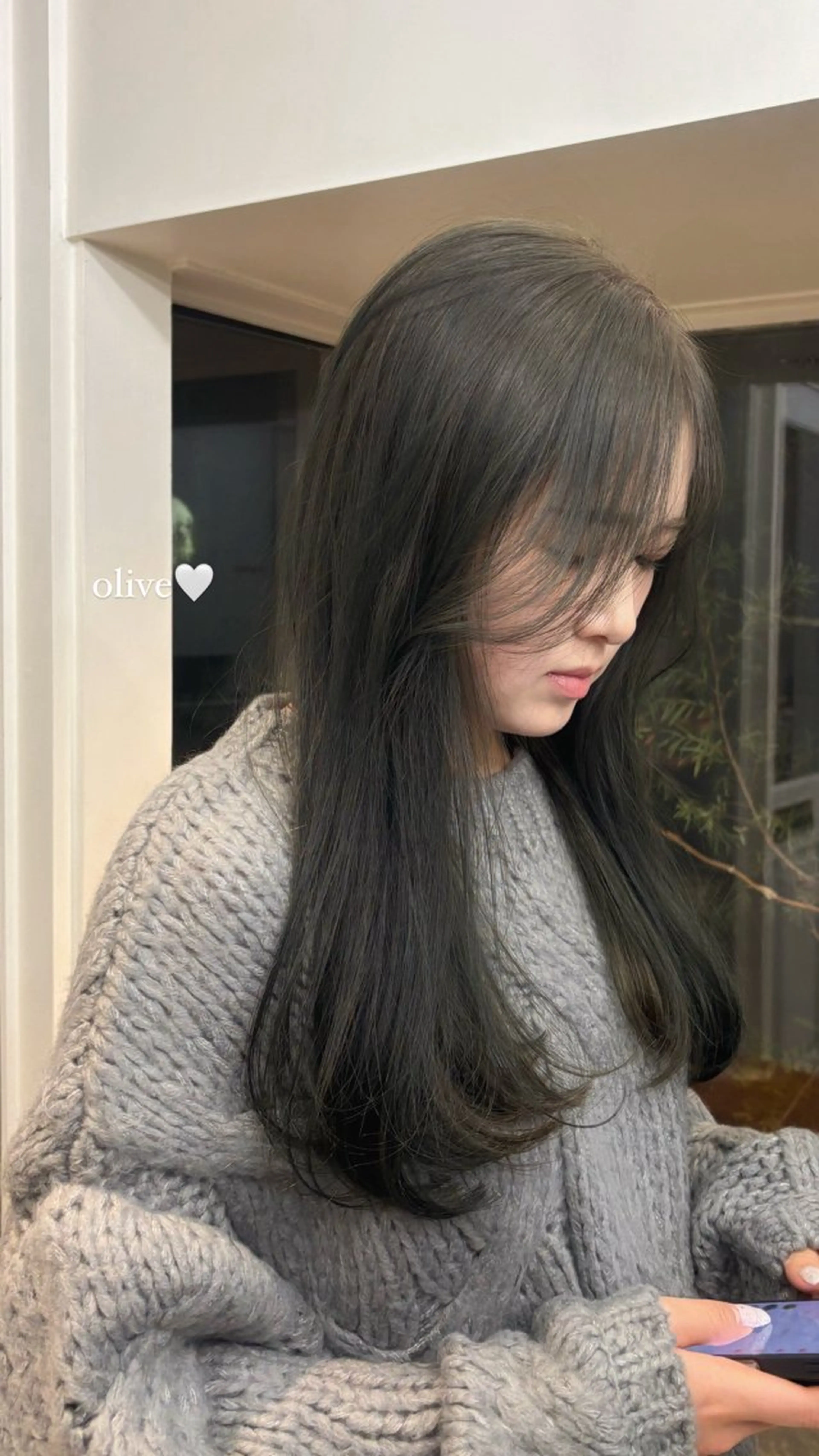 ミディアム カラー ヘアカラー トリートメント オリーブ/縮毛🐇 Natsuno🩰のヘアスタイル