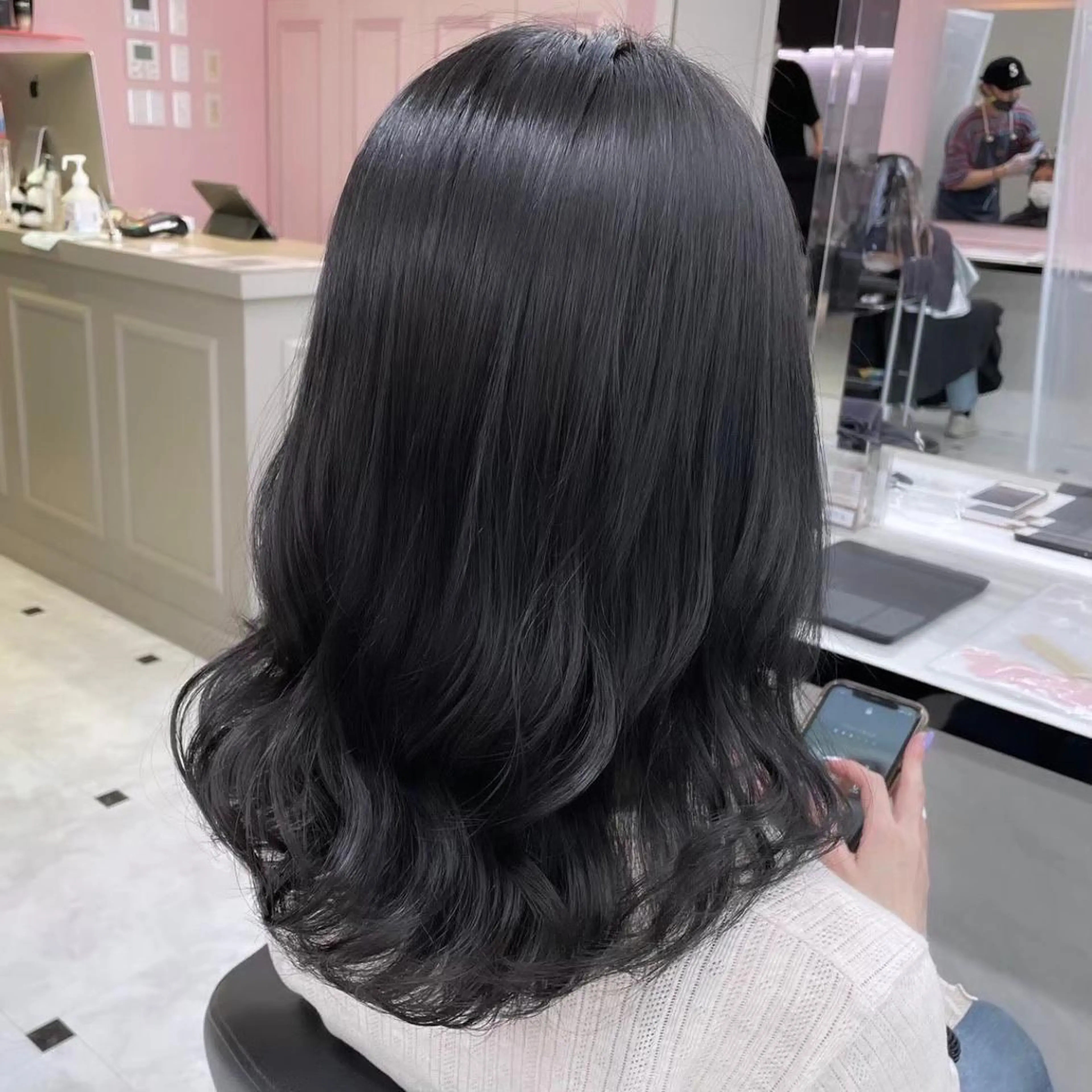 ミディアム カラー パーマ 💕上野美容師☁ ブリーチ💖サワのヘアスタイル