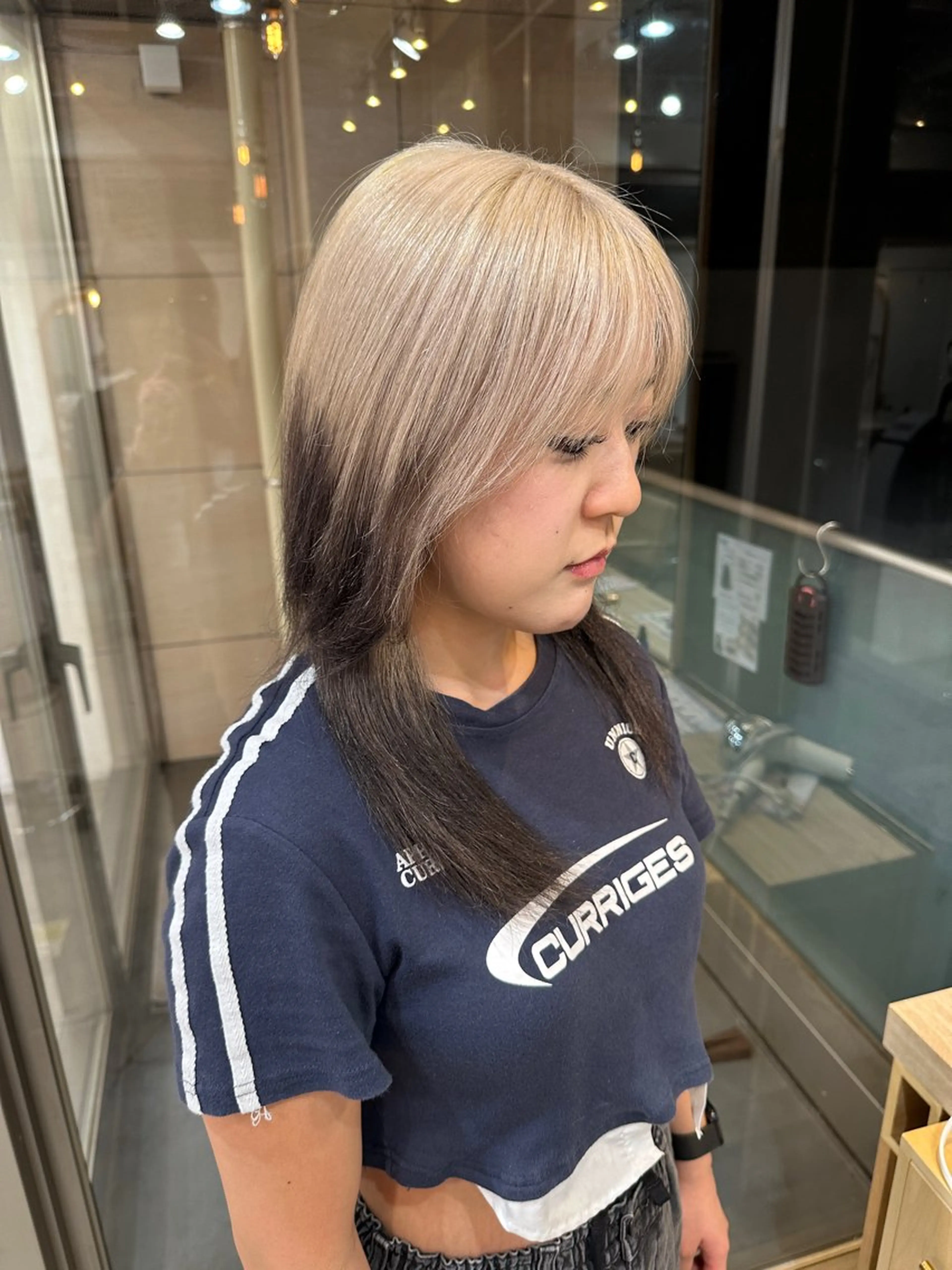 ロング カラー ヘアカラー トリートメント 新宿ケアブリーチ 稲垣颯太のヘアスタイル