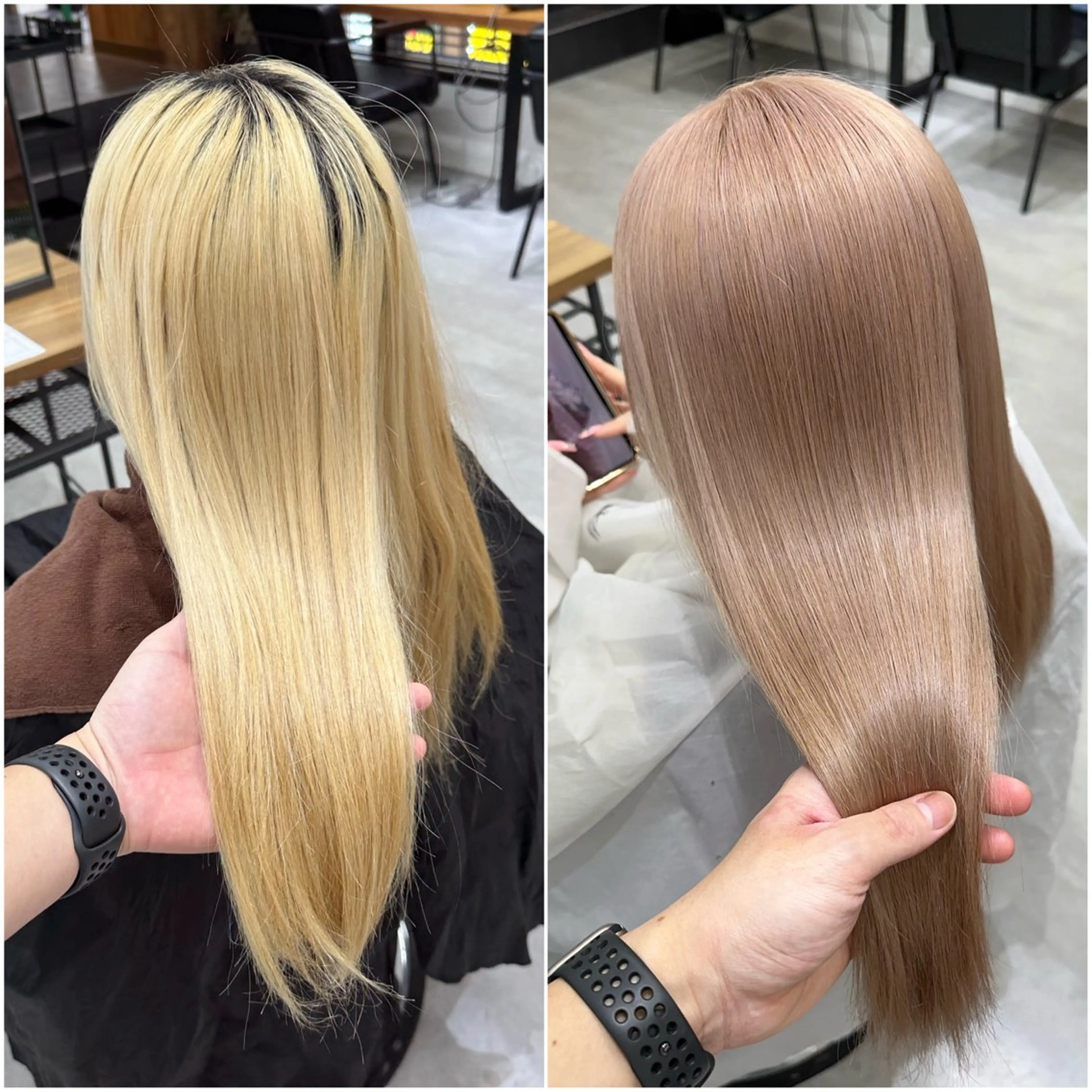セミロング カラー ダブルカラー 髪質改善 ヘアカラー トリートメント 池袋🧡ダブルカラー /馴染ませエクステのヘアスタイル
