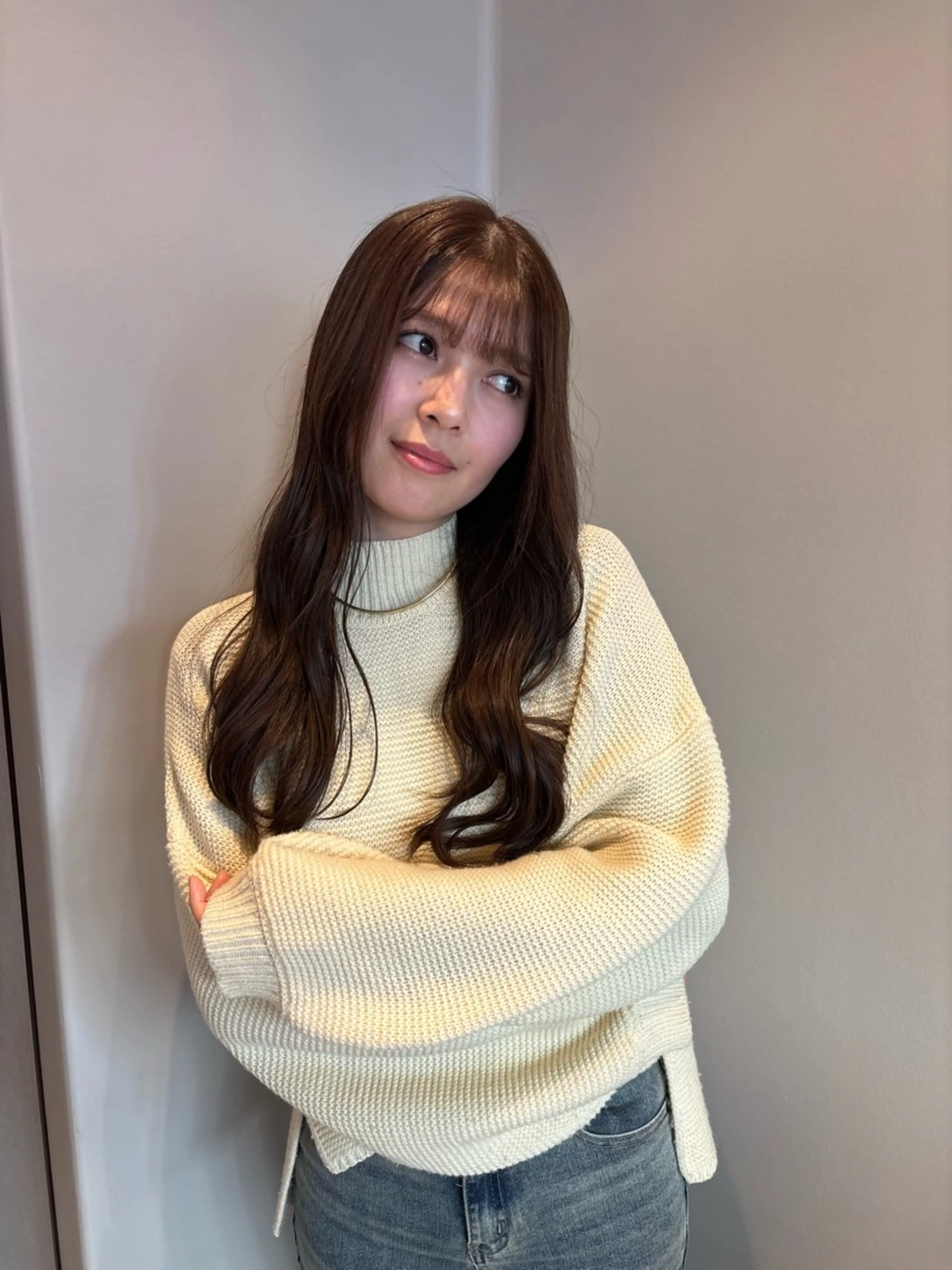 ロング カラー 髪質改善カラー ベージュ🤎YUMEのヘアスタイル