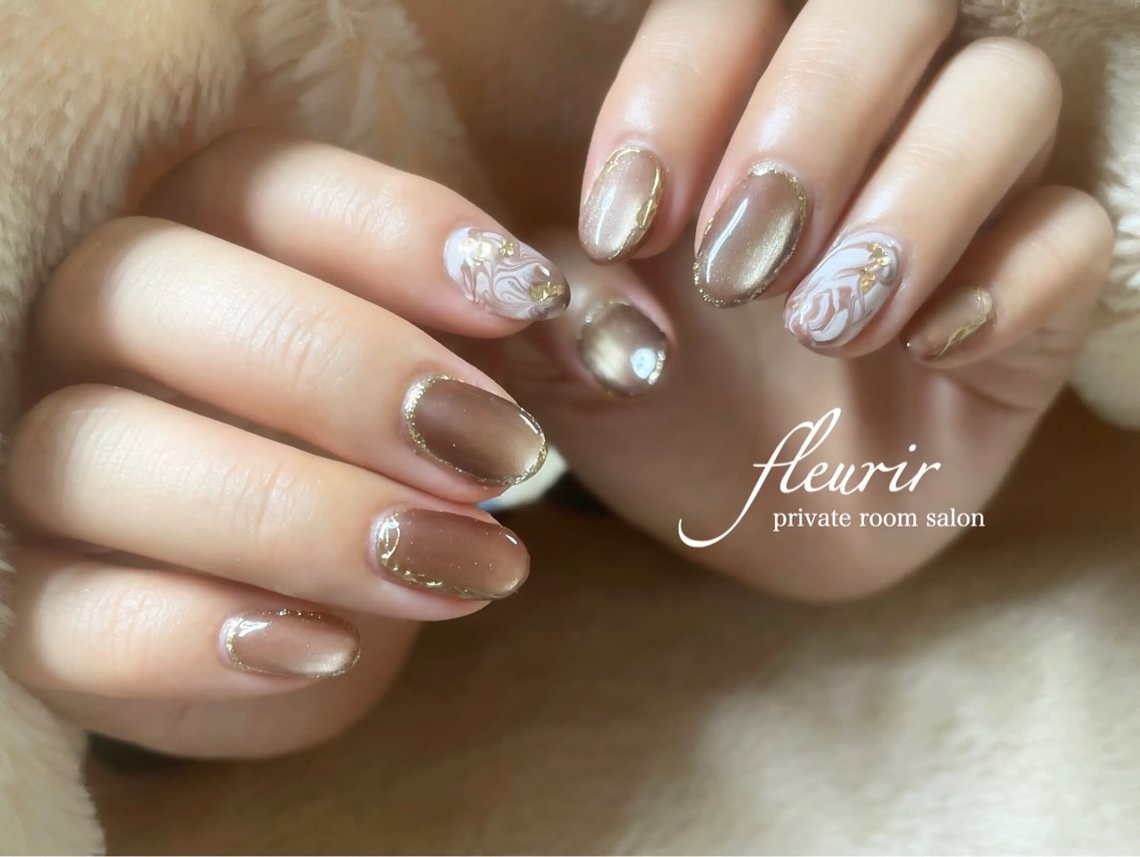 ネイル アートネイル ラメ(グリッター) マグネットネイル 大理石ネイル(マーブル) ミラーネイル フルリール 【プライベートサロンのネイルデザイン
