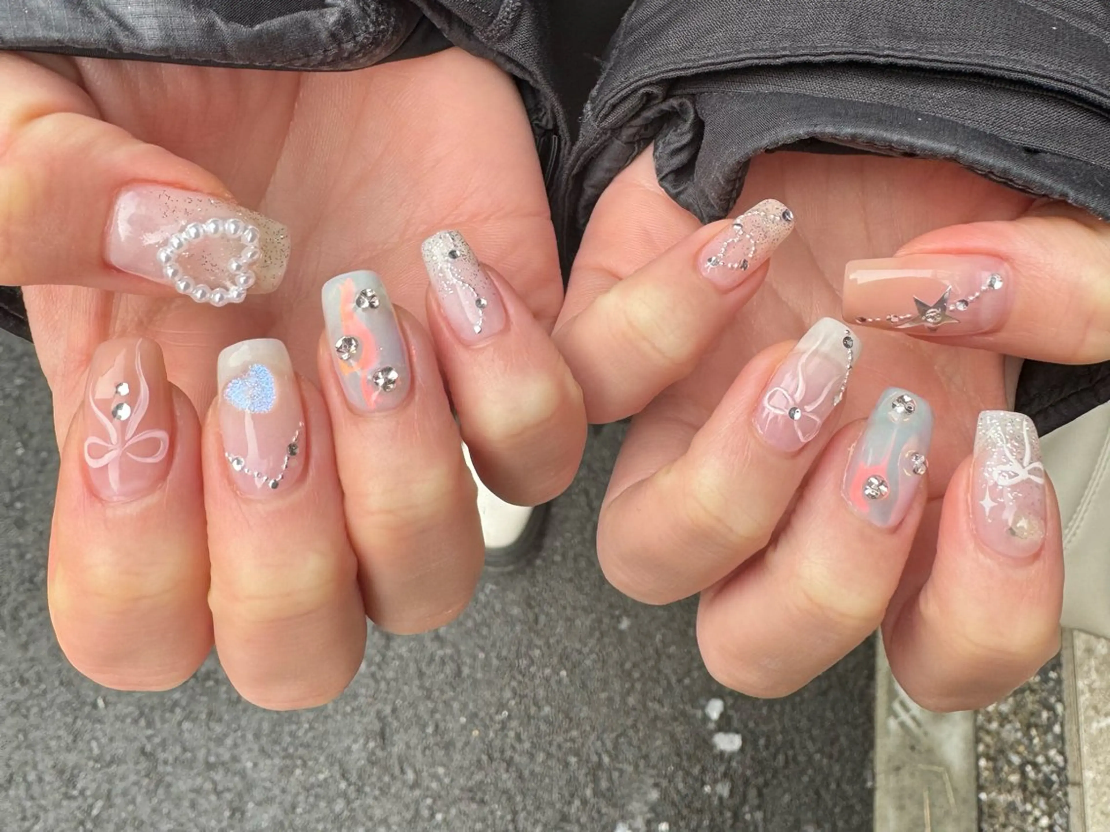 ネイル アートネイル フレンチネイル 韓国ネイル マグネットネイル 持ち込み MH_ Nailのネイルデザイン