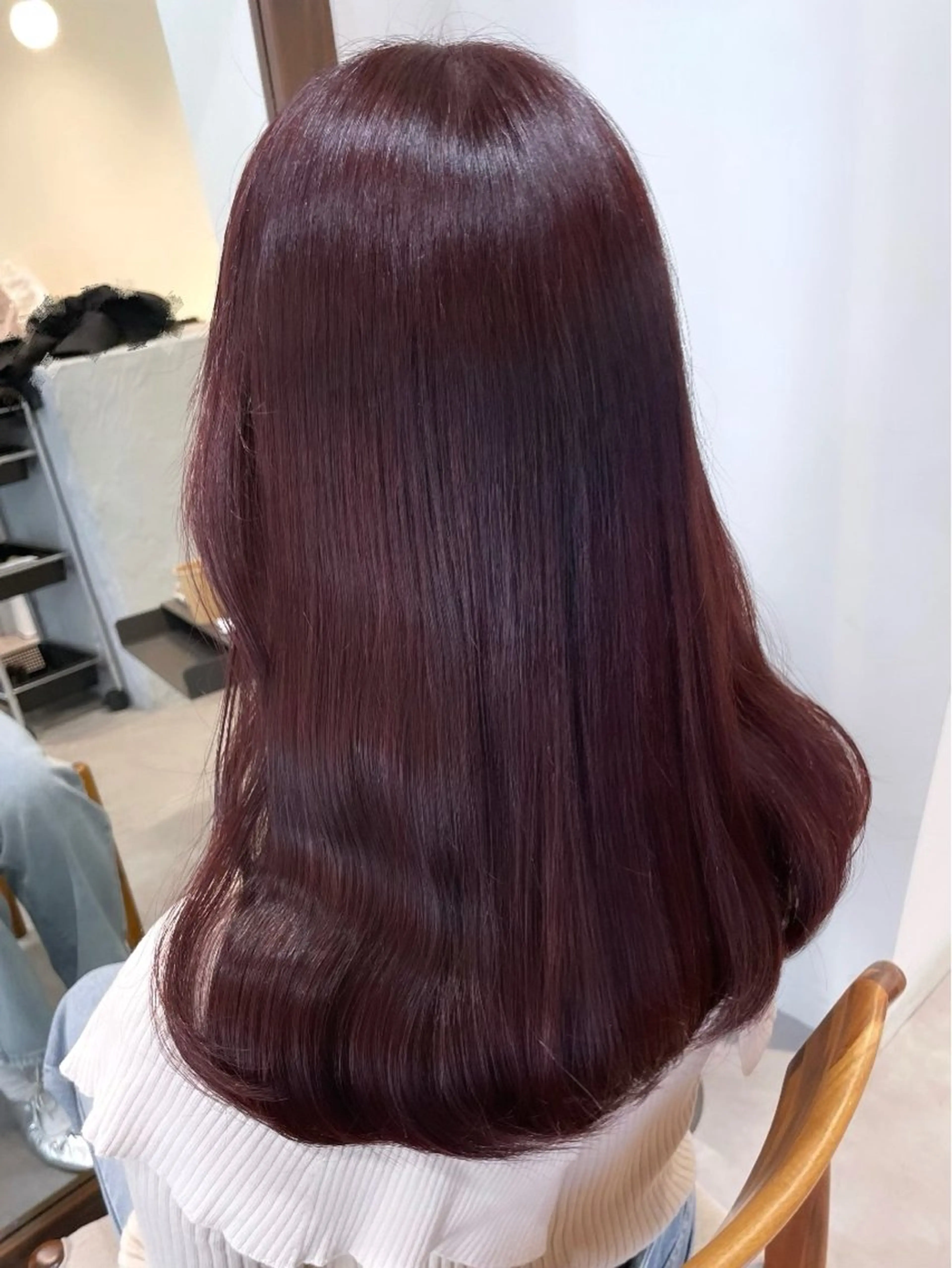 セミロング カラー ブリーチ ブリーチなしカラー ピンクカラー ヘアカラー トリートメント 若月 あやかのヘアスタイル