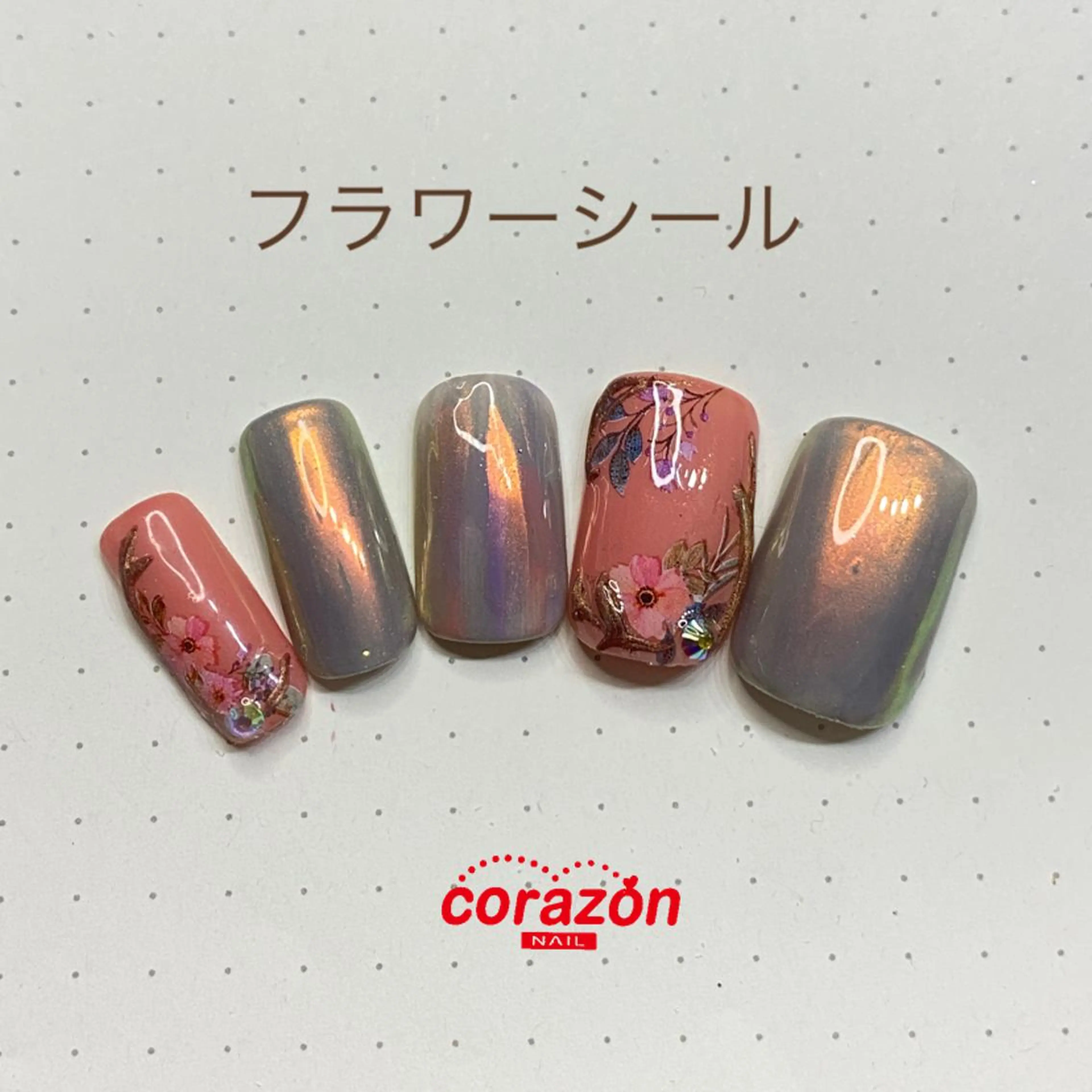 ネイル アートネイル フラワーネイル corazon所属・ネイリスト aicoのネイルデザイン