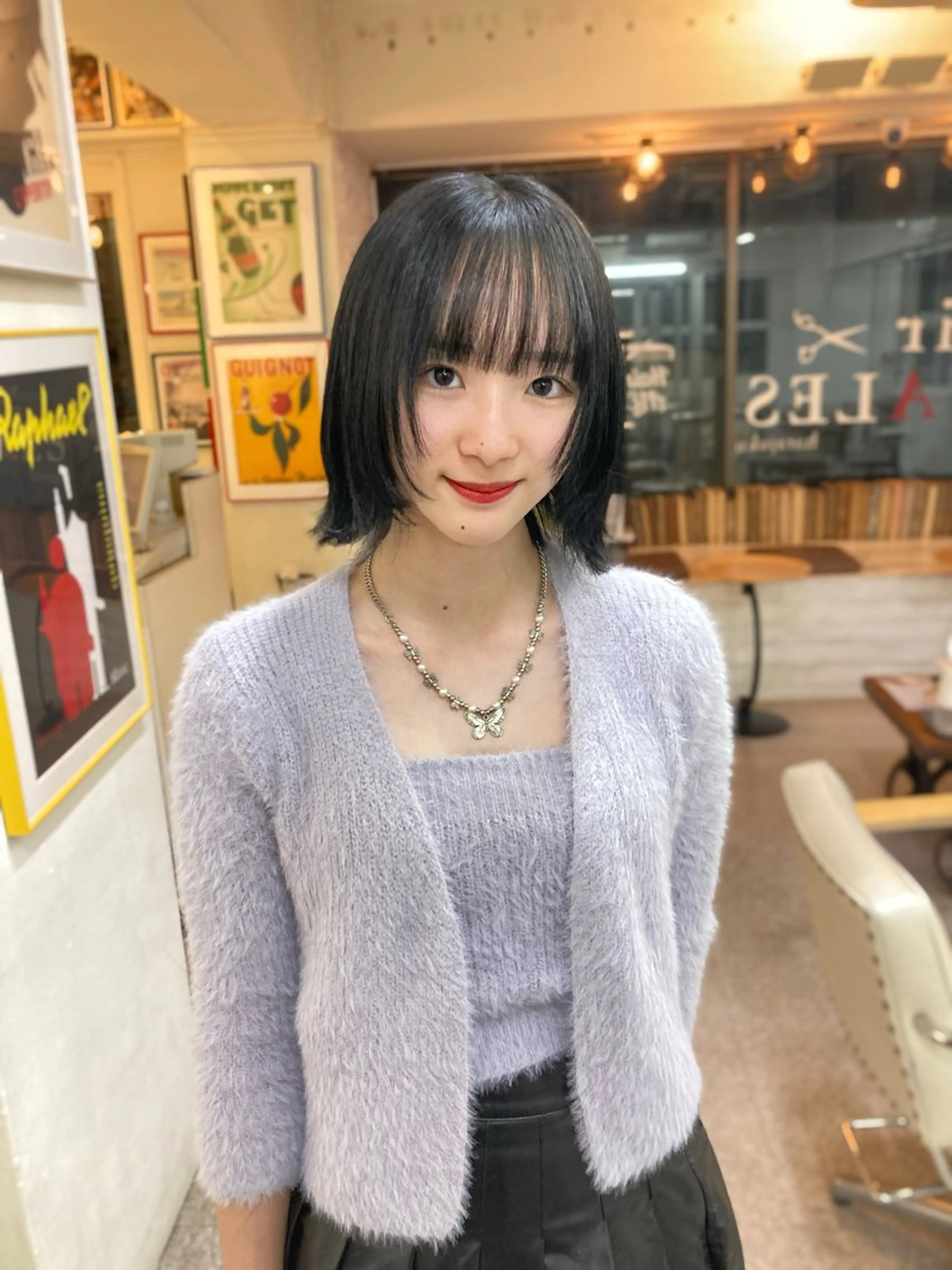 ミディアム カラー ヘアアレンジ ボブ 顔周りカット レイヤーカット ウルフカット ウルフ/レイヤー エクステ/kokiのヘアスタイル