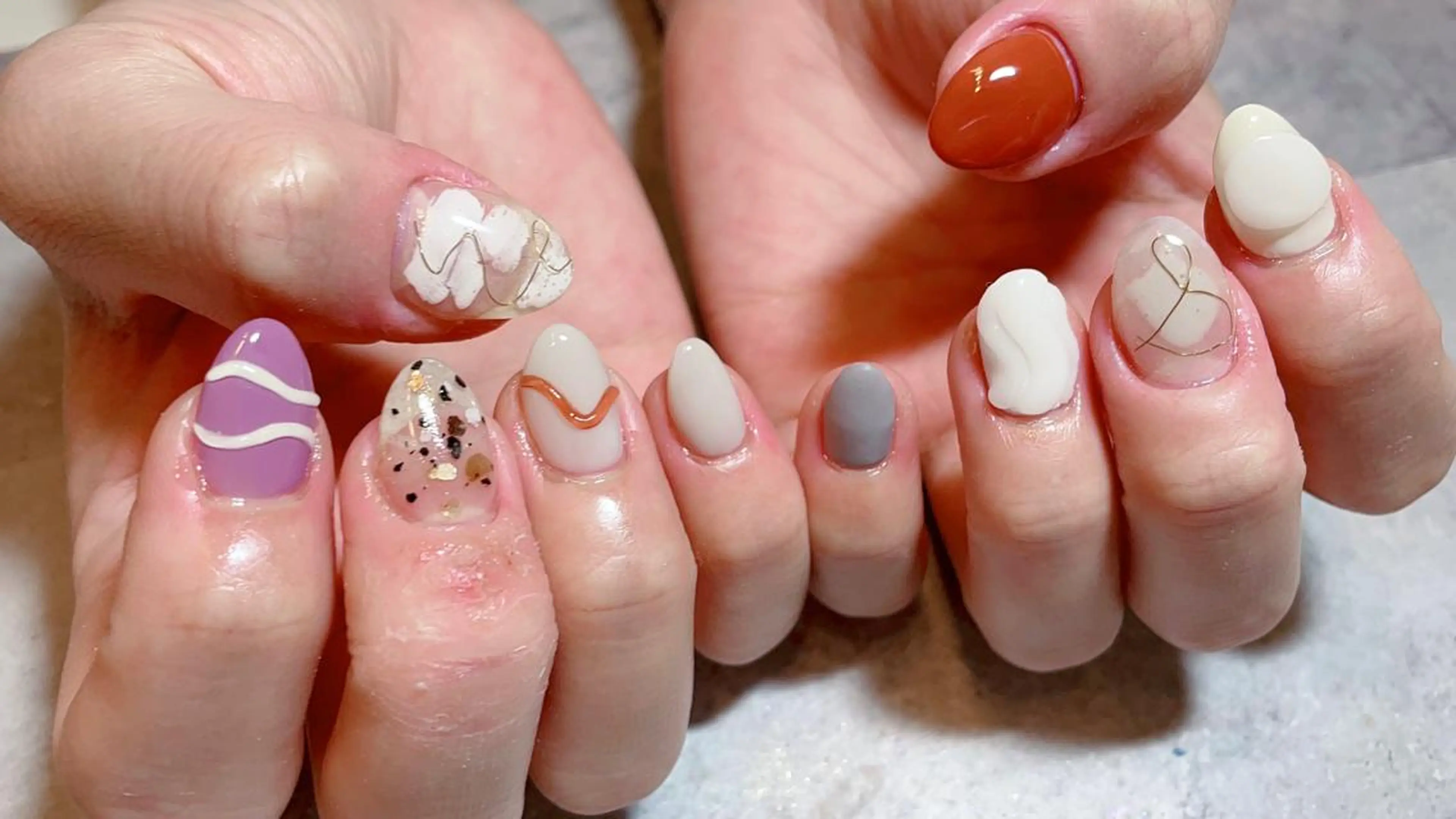 ネイル ハンドネイル nail salon ラピスラズリのネイルデザイン