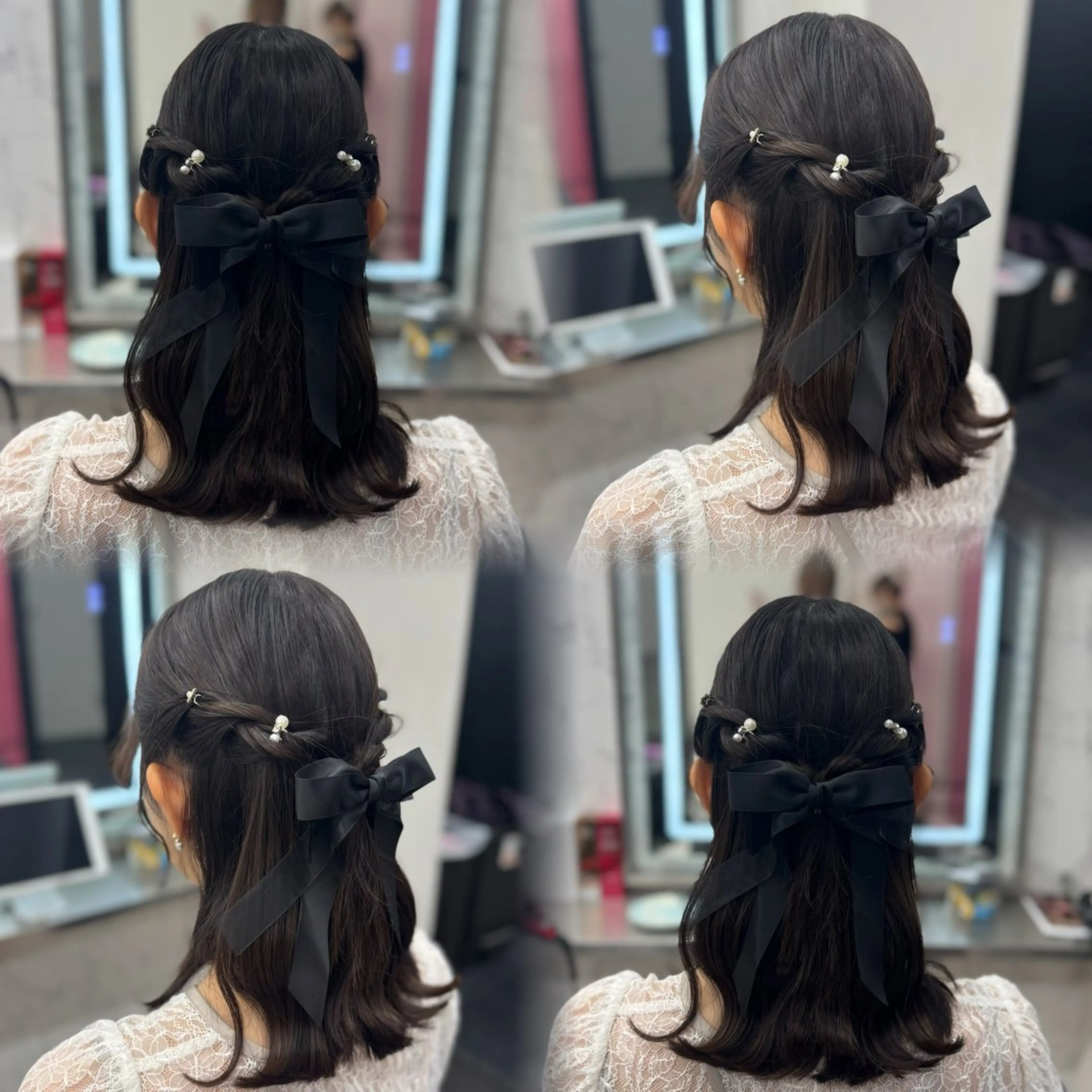 ミディアム ヘアアレンジ ハーフアップ ヘアセット JPCY MIRIYAのヘアスタイル