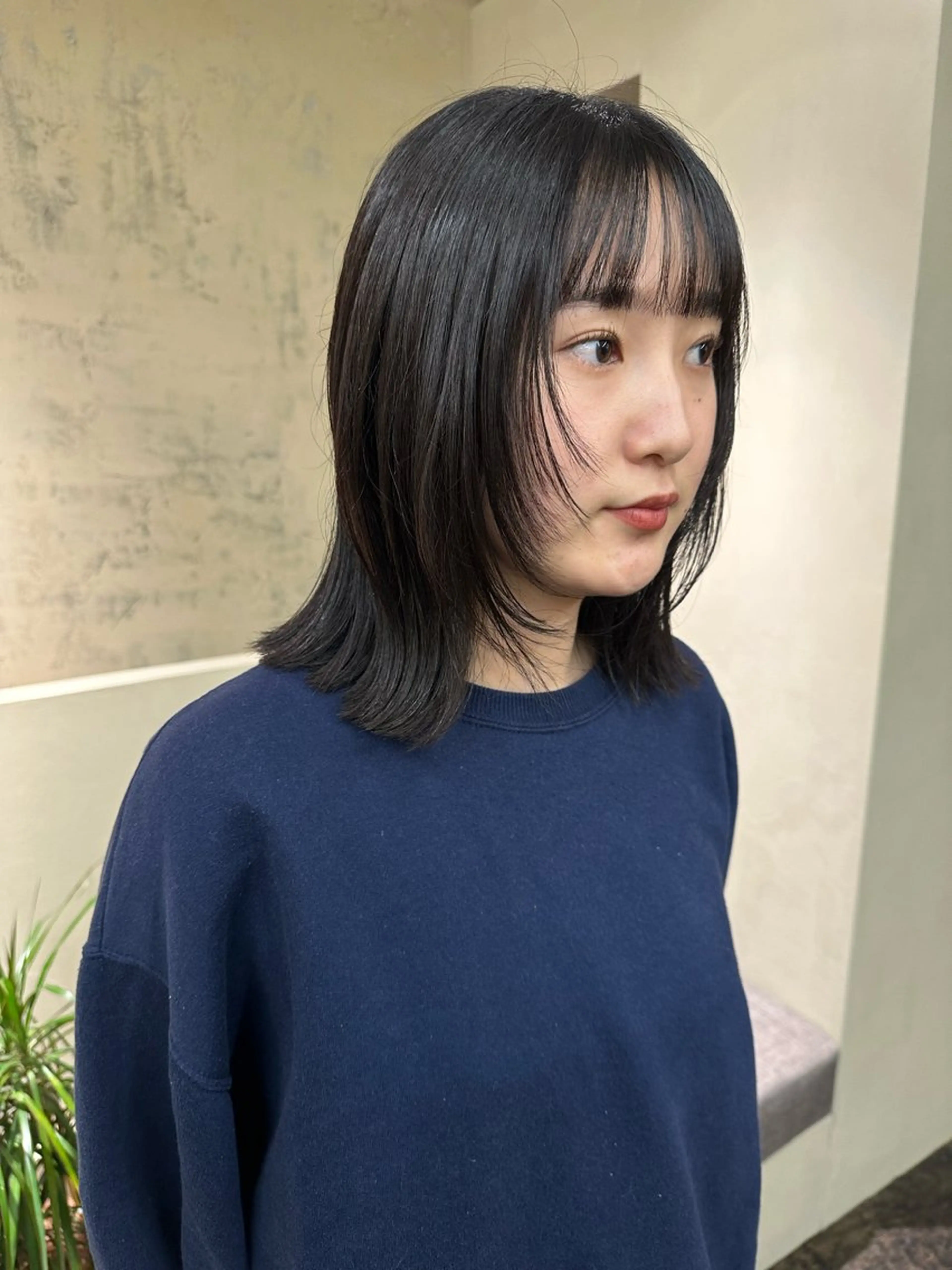 ミディアム yupi🐈‍⬛ ベージュ/レイヤーのヘアスタイル