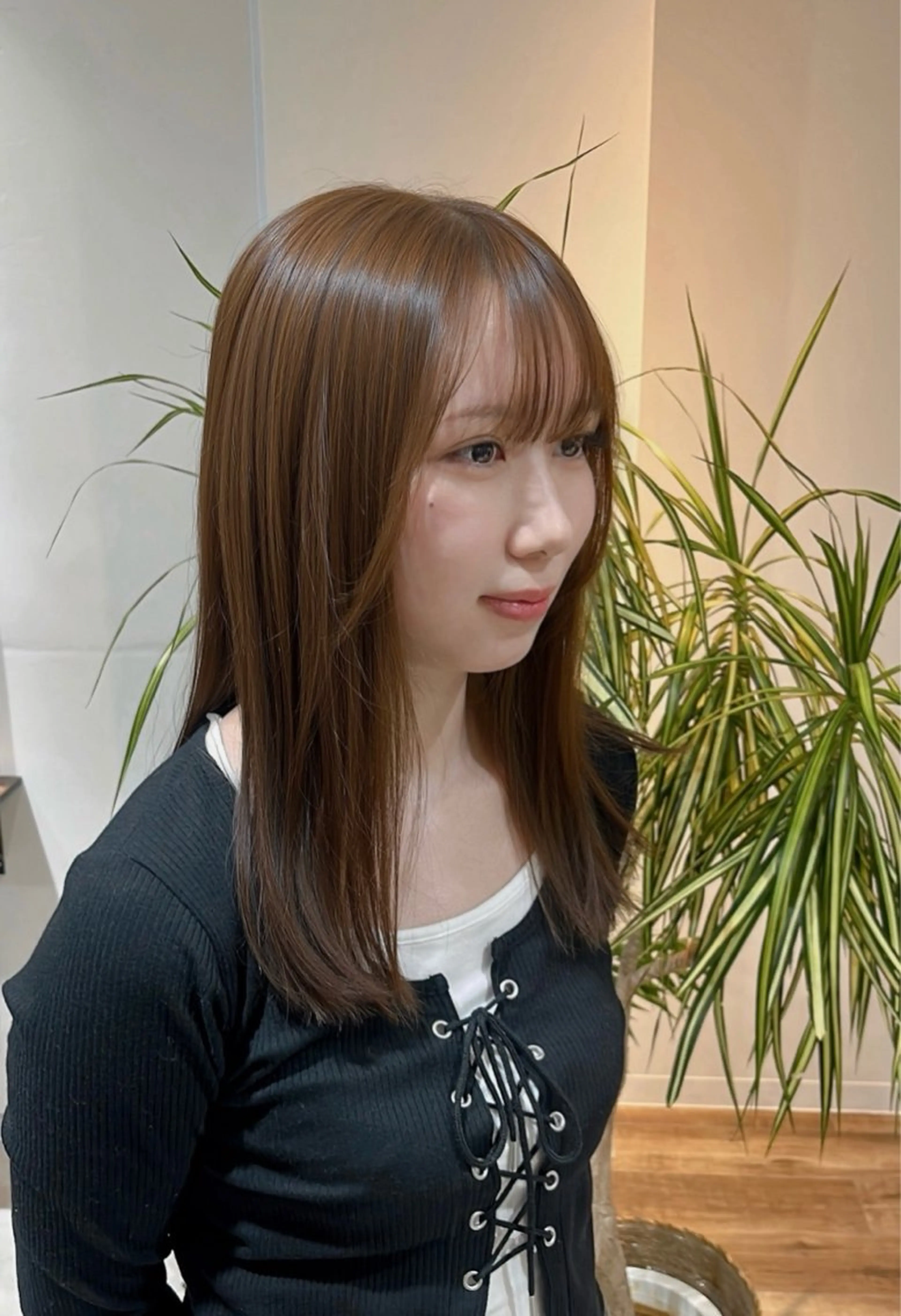 ミディアム カット ヘアカラー トリートメント RIN 京都美容室 ✴︎透明感カラー✴︎のヘアスタイル