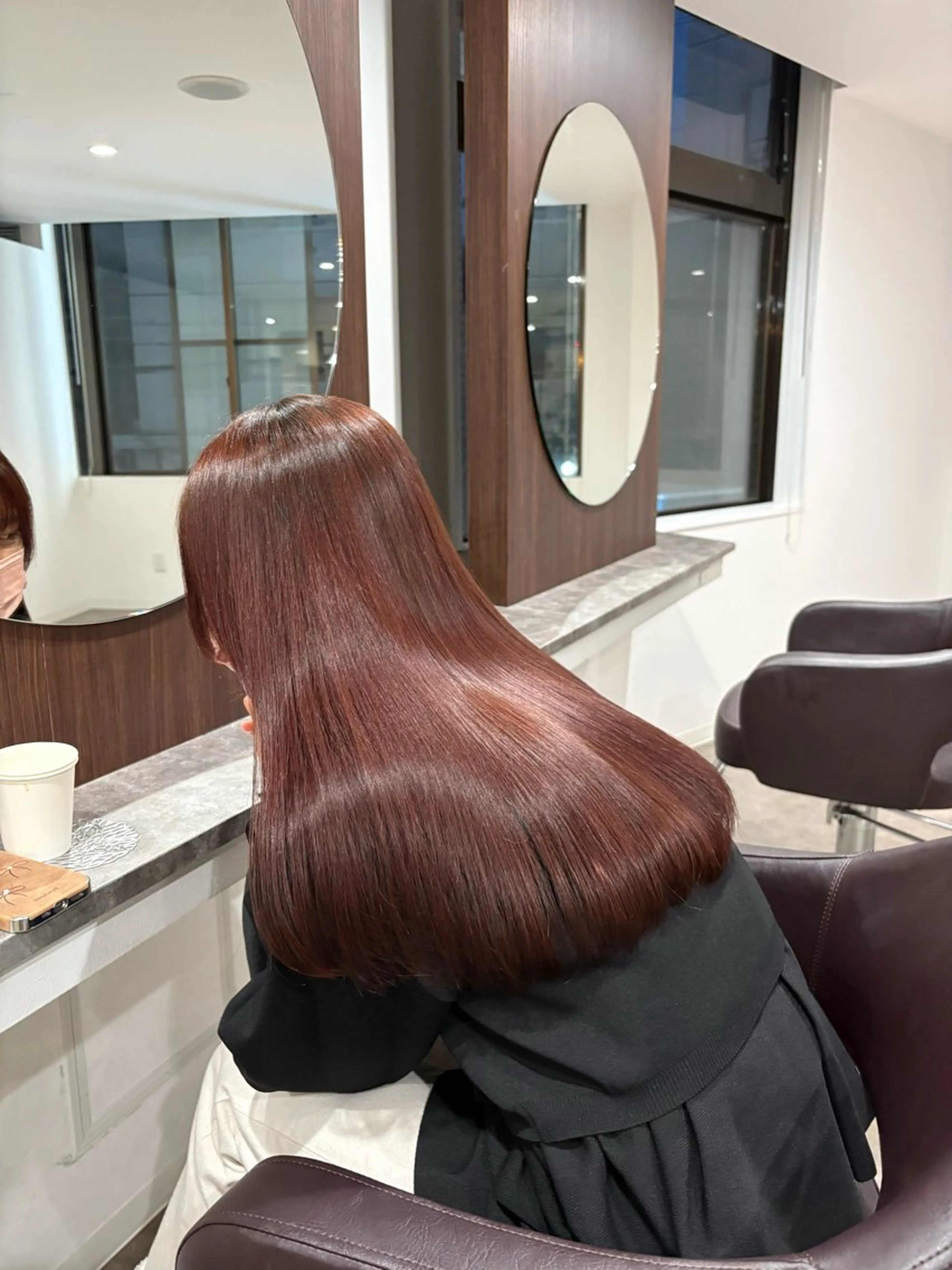 ロング カット ヘアカラー トリートメント タナカ レイヤのヘアスタイル