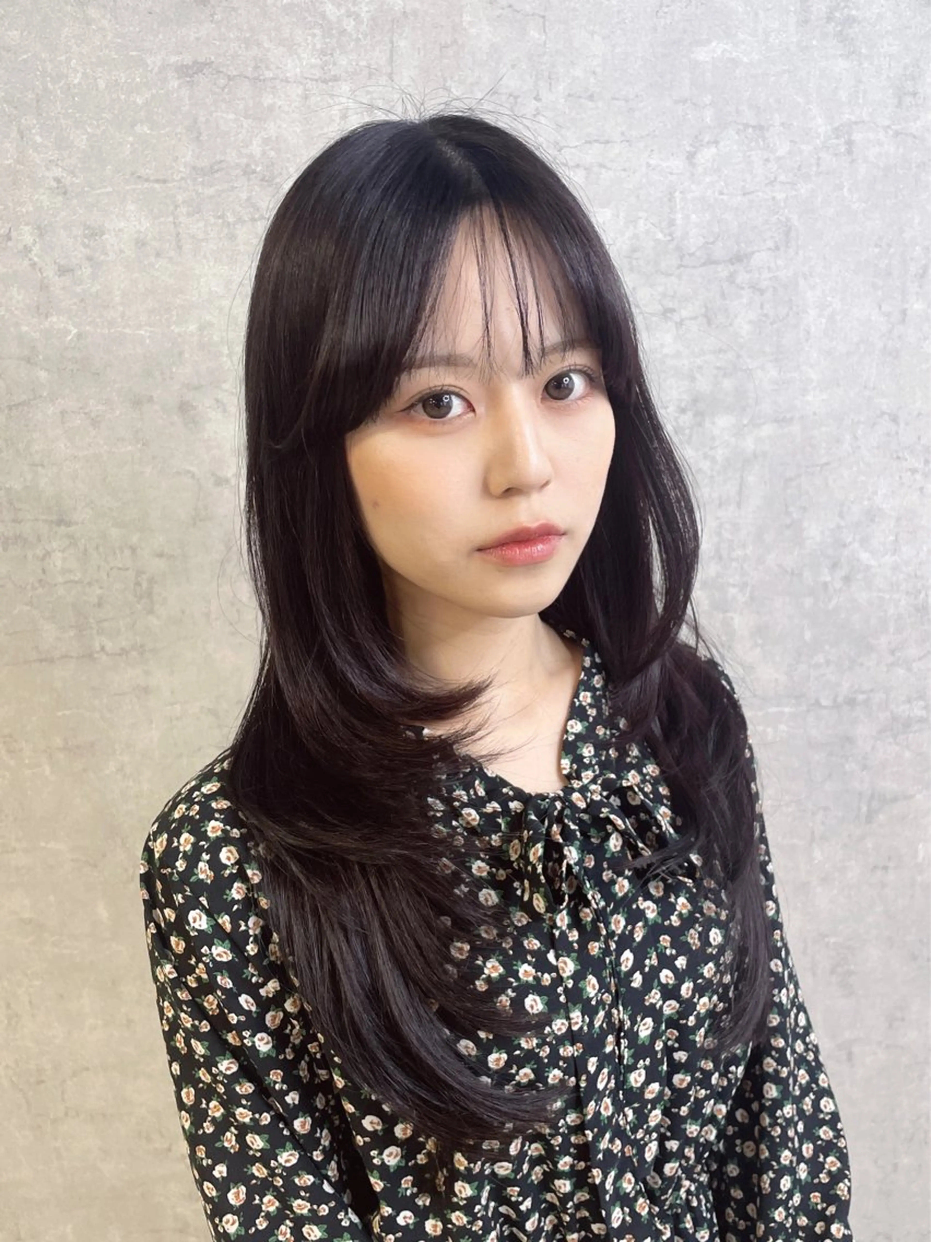 セミロング 顔まわりレイヤー 顔周りカット 姫カット 髪質改善 韓国風ヘア カット トリートメント トレンド韓国ヘア 🇰🇷のんのヘアスタイル