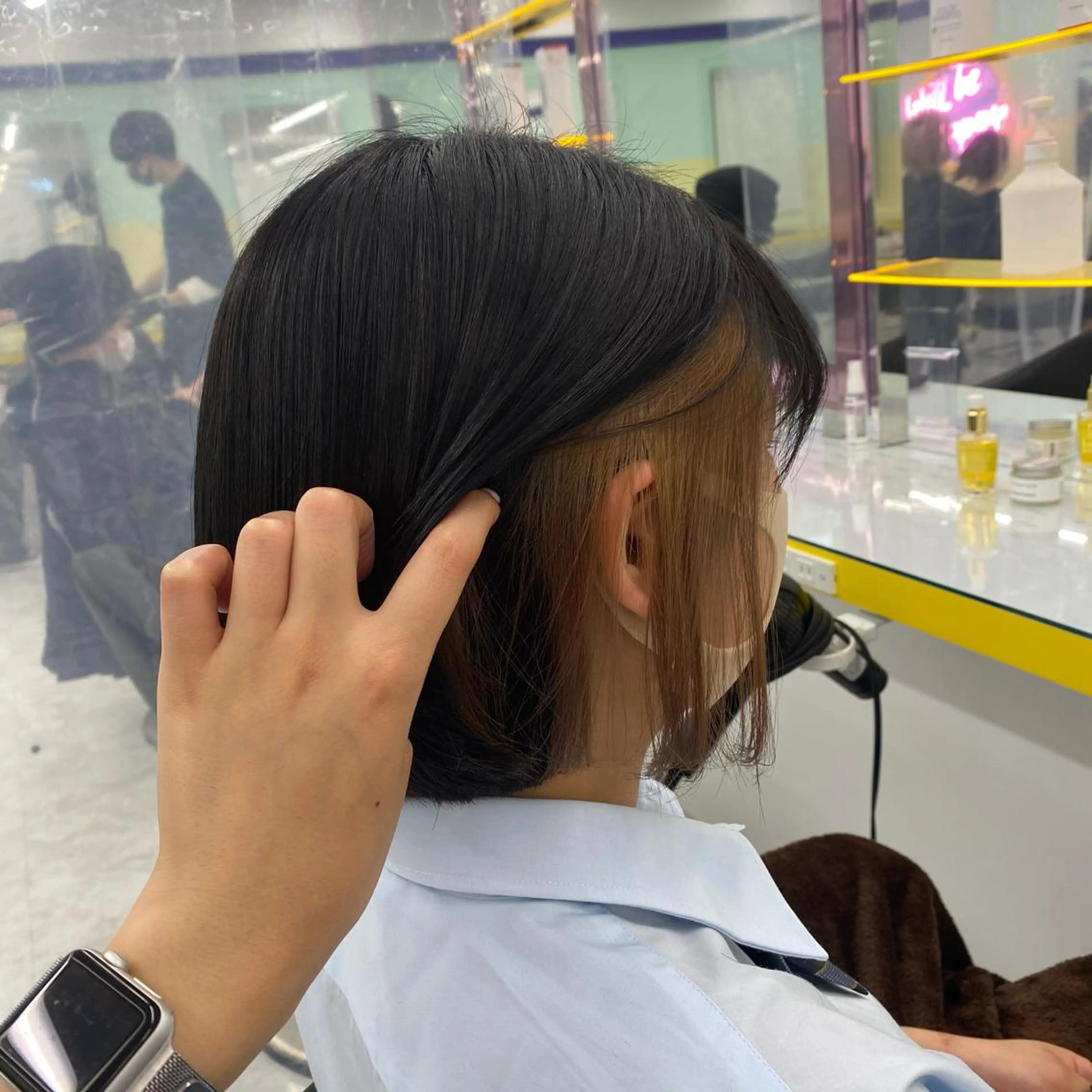 セミロング カラー ヘアアレンジ ヘアカラー トリートメント GOTODAY shair salon 横浜mare店所属・透明感抜群カラー mai🍑♡のヘアスタイル