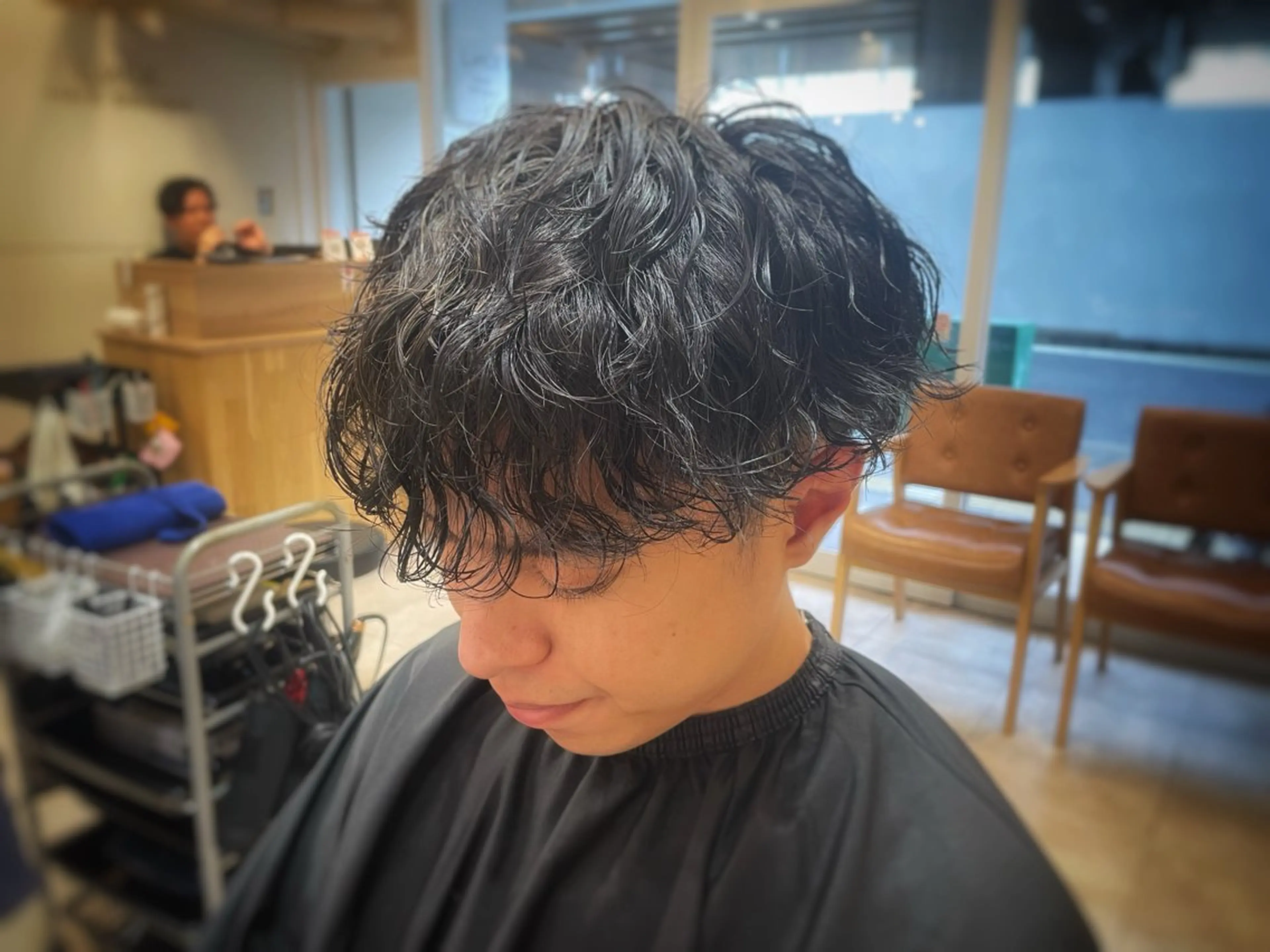 パーマ メンズ 波巻きパーマ blanc hair eyelash所属・髪質改善 blanchairのヘアスタイル