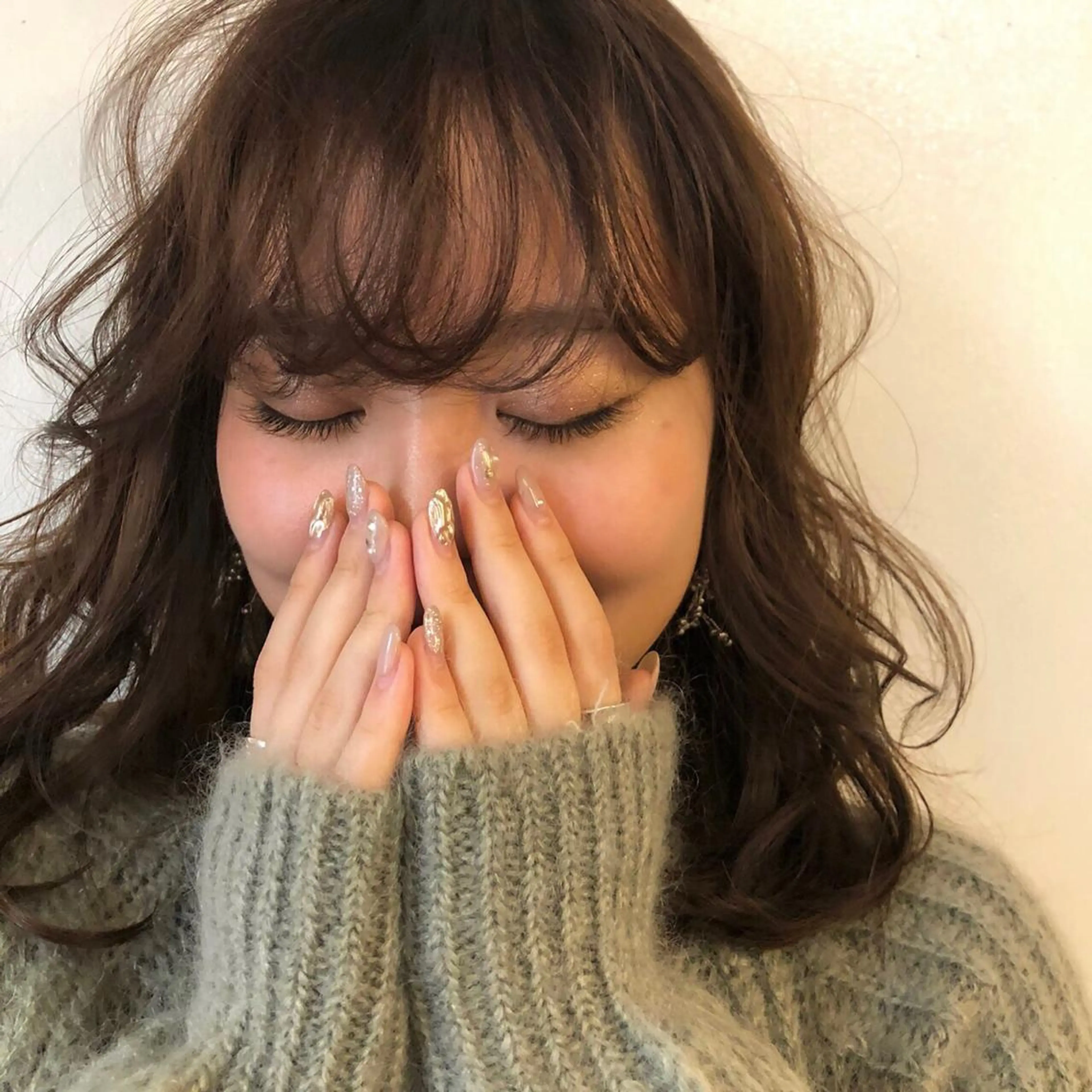 セミロング カラー ベージュカラー 透明感カラー カット パーマ h a k u 大倉 卓人のヘアスタイル