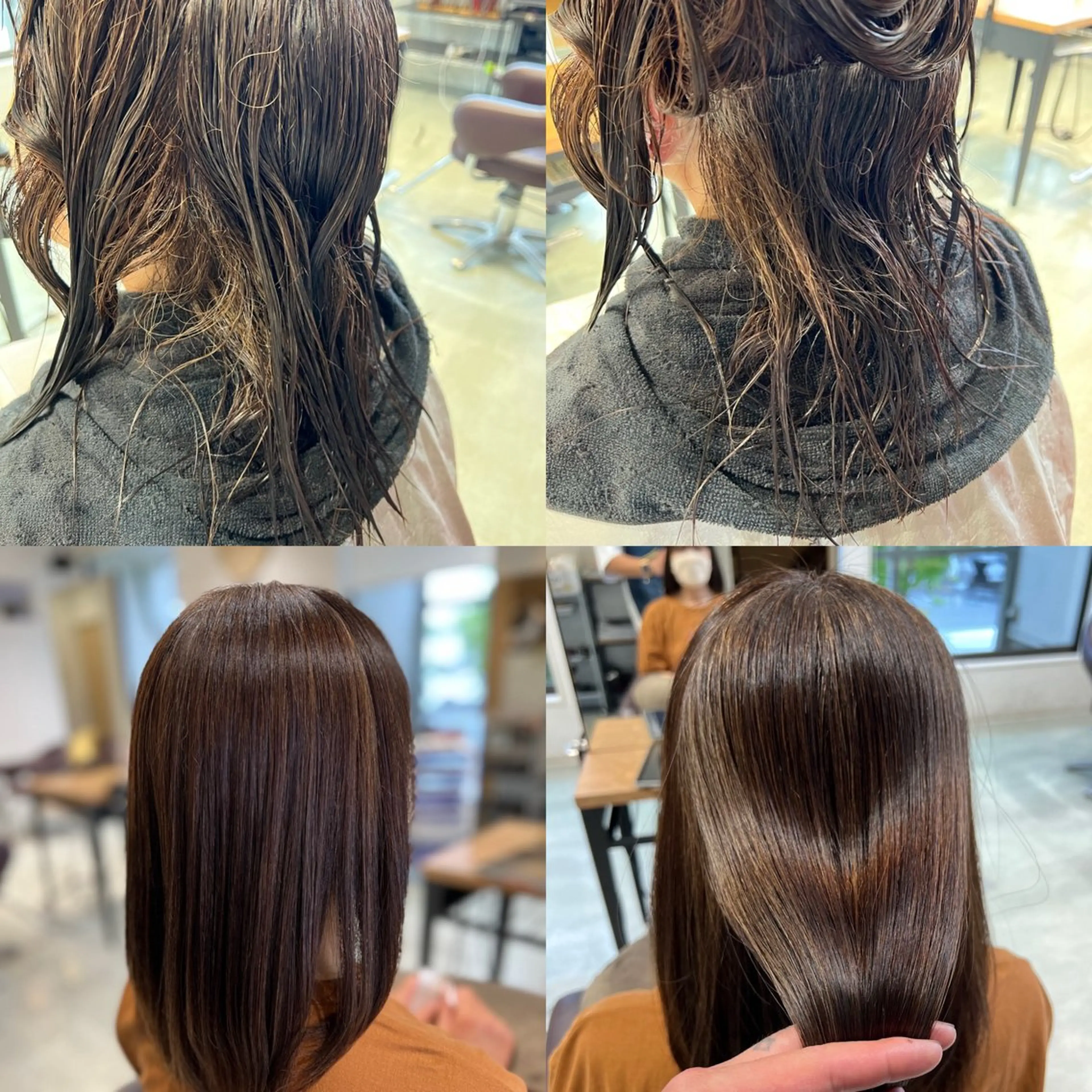 ミディアム カラー パーマ 縮毛矯正 トリートメント Aile所属・酸性ストレート／カラ ー/山下高明のヘアスタイル