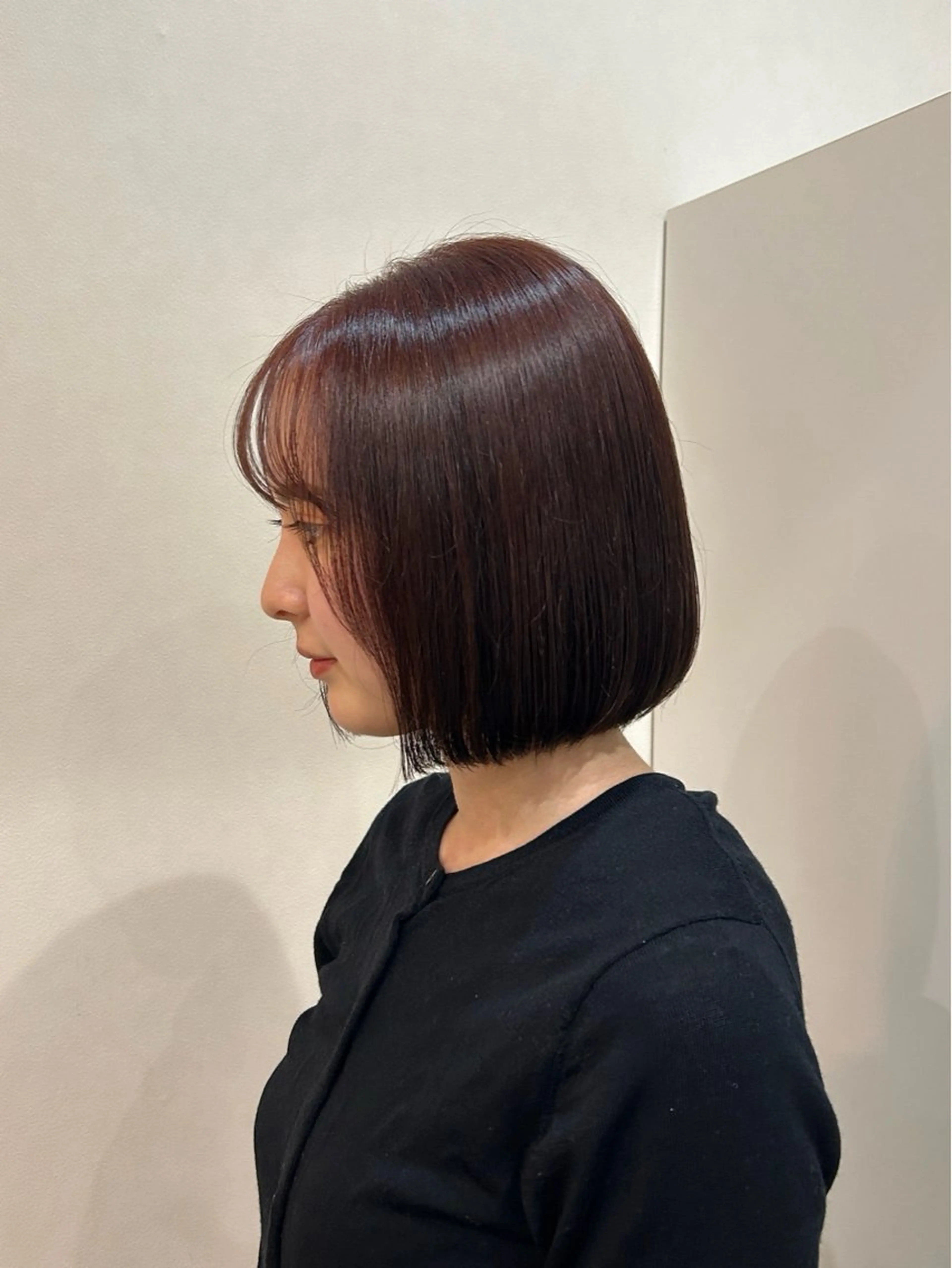 カラー ボブ カット ヘアカラー トリートメント MIDORI🌙 透明感/ベージュのヘアスタイル