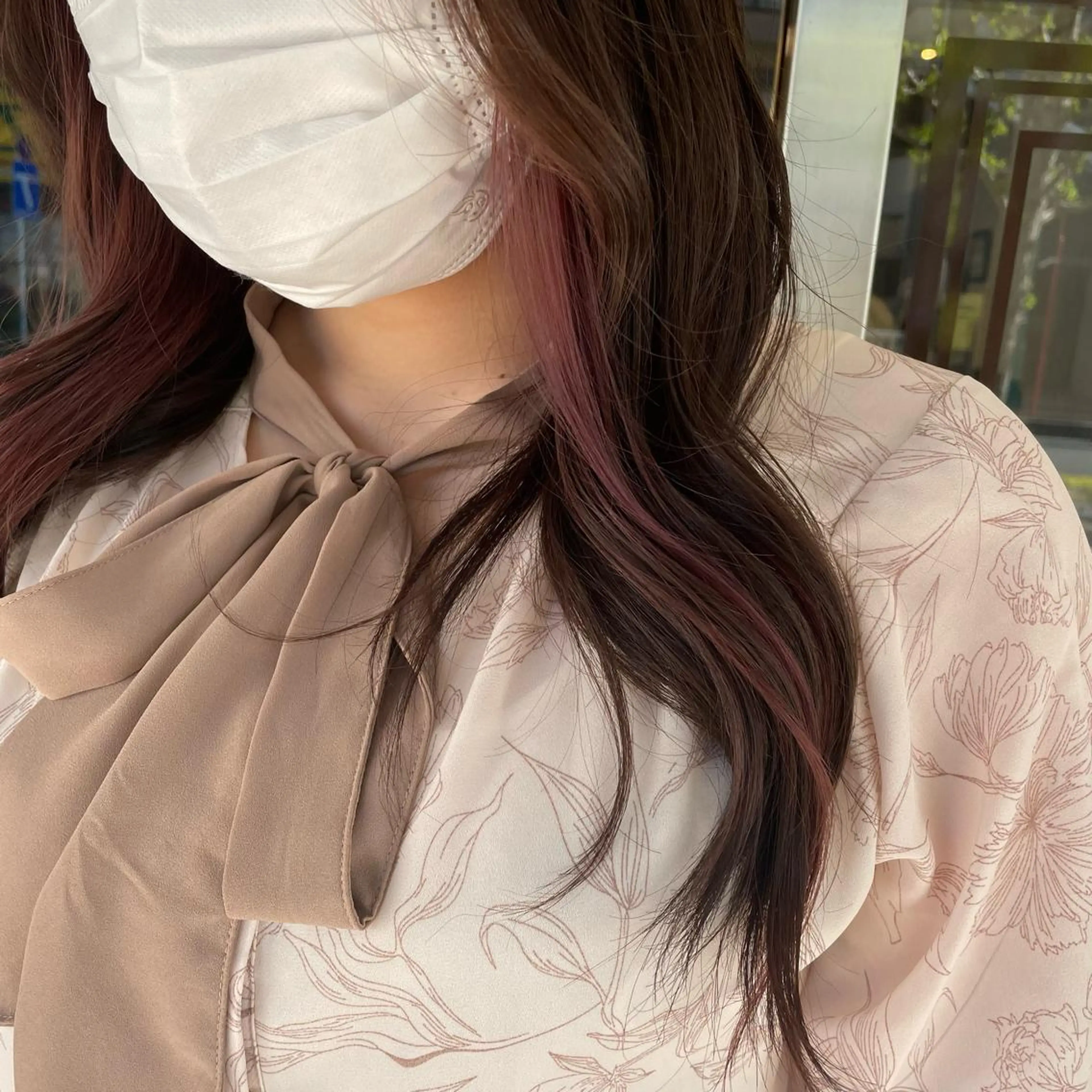 ロング カラー ピンクカラー ふるはし みなのヘアスタイル