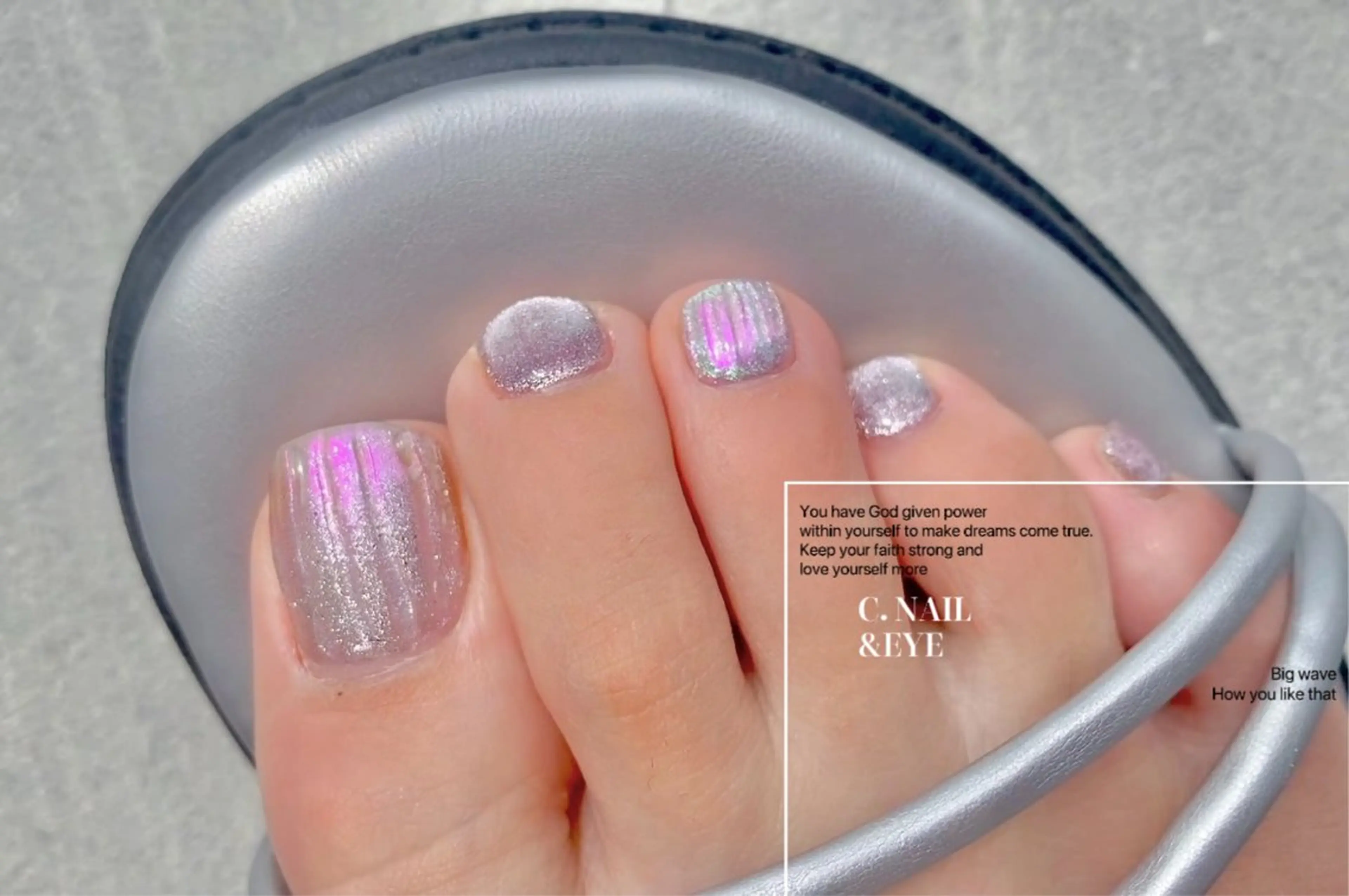 ネイル 入学式 フラッシュネイル フットネイル 卒業式 氷ネイル・うるうるネイル C.Nail &Eye筑紫駅のネイルデザイン