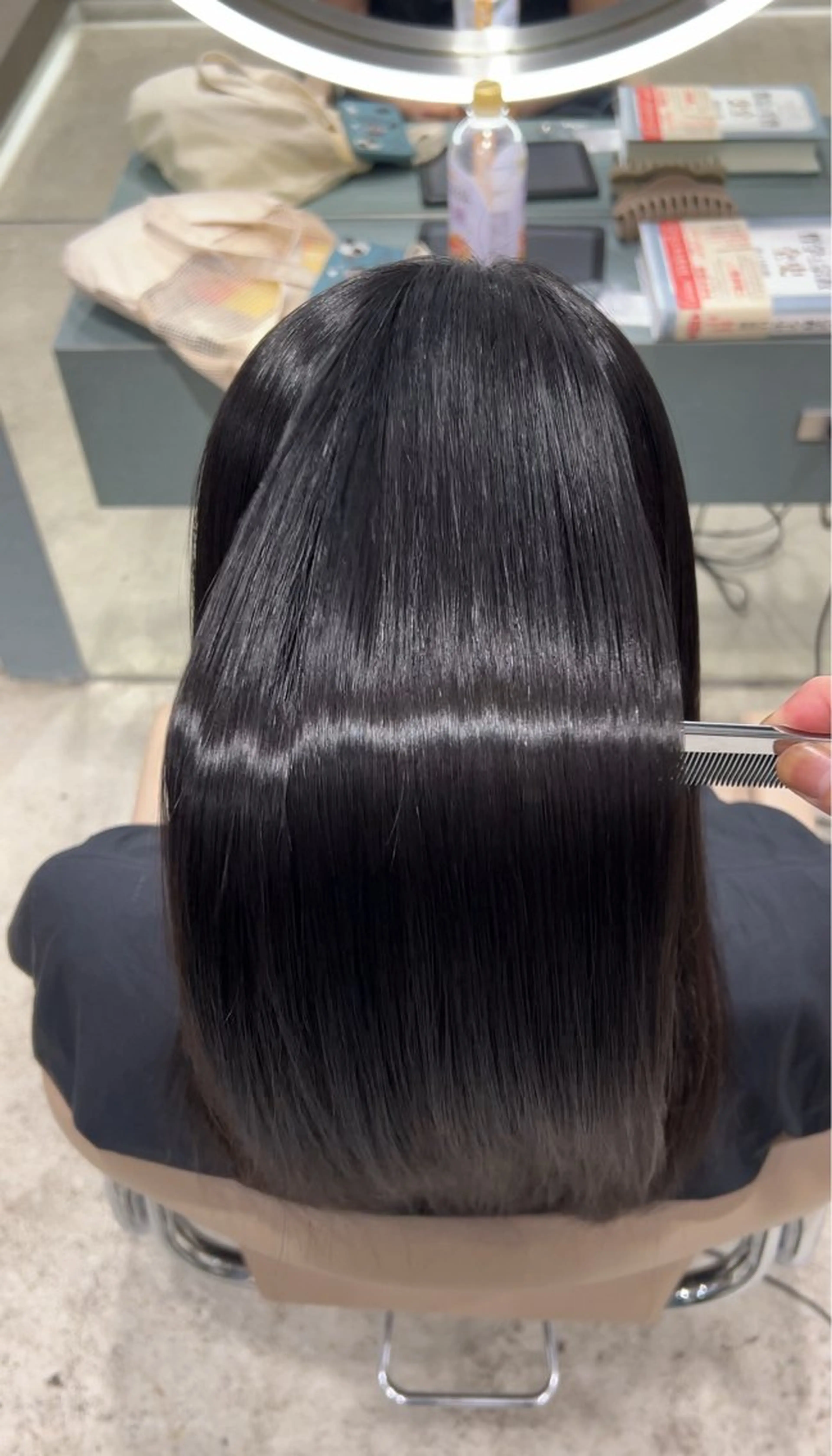 ミディアム カラー カット ヘアカラー トリートメント ✨髪質改善 縮毛矯正 艶髪 立川美容室✨のヘアスタイル