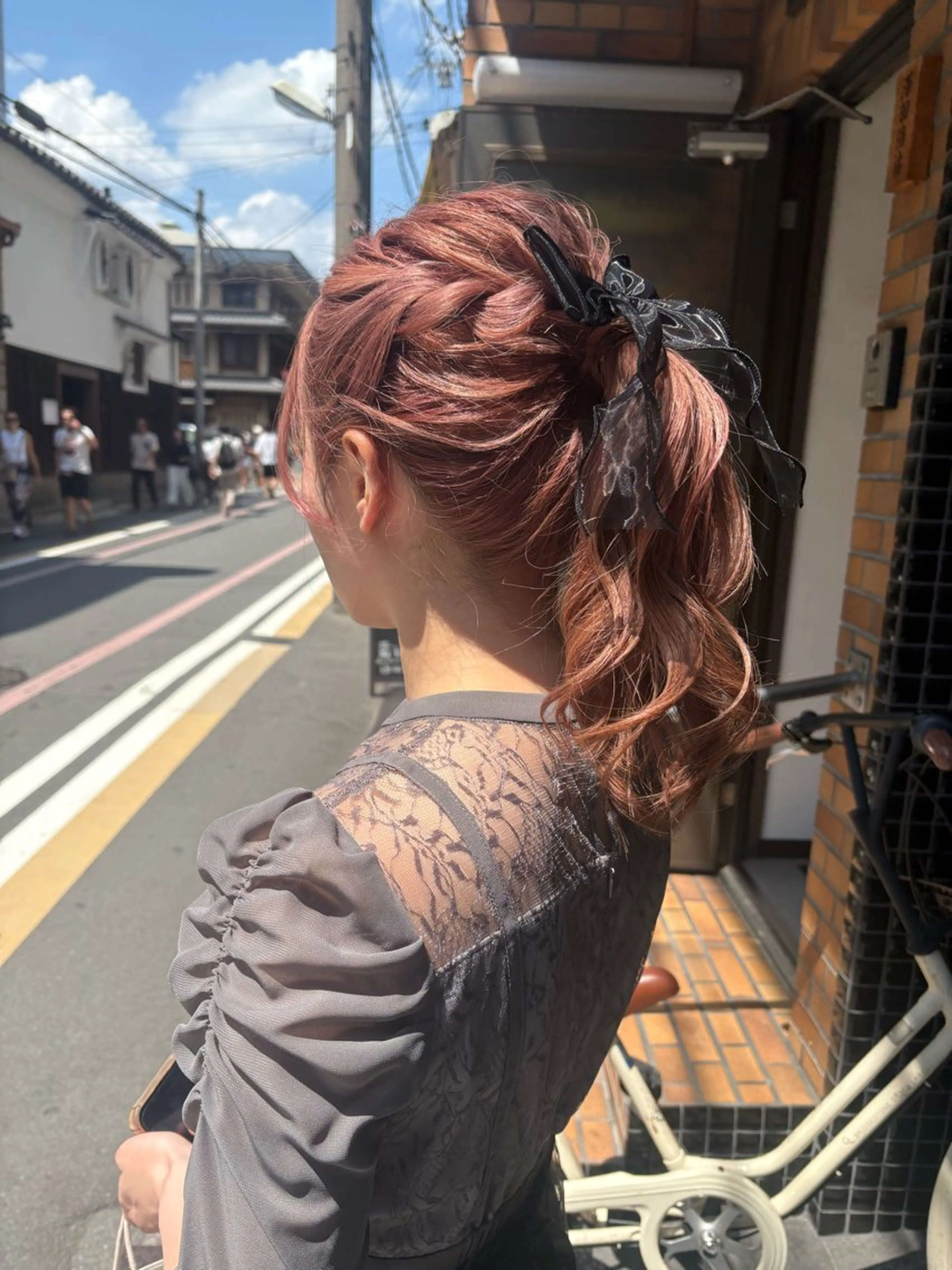 セミロング ヘアアレンジ ヘアセット BeBe /カラーリスト/四条のヘアスタイル
