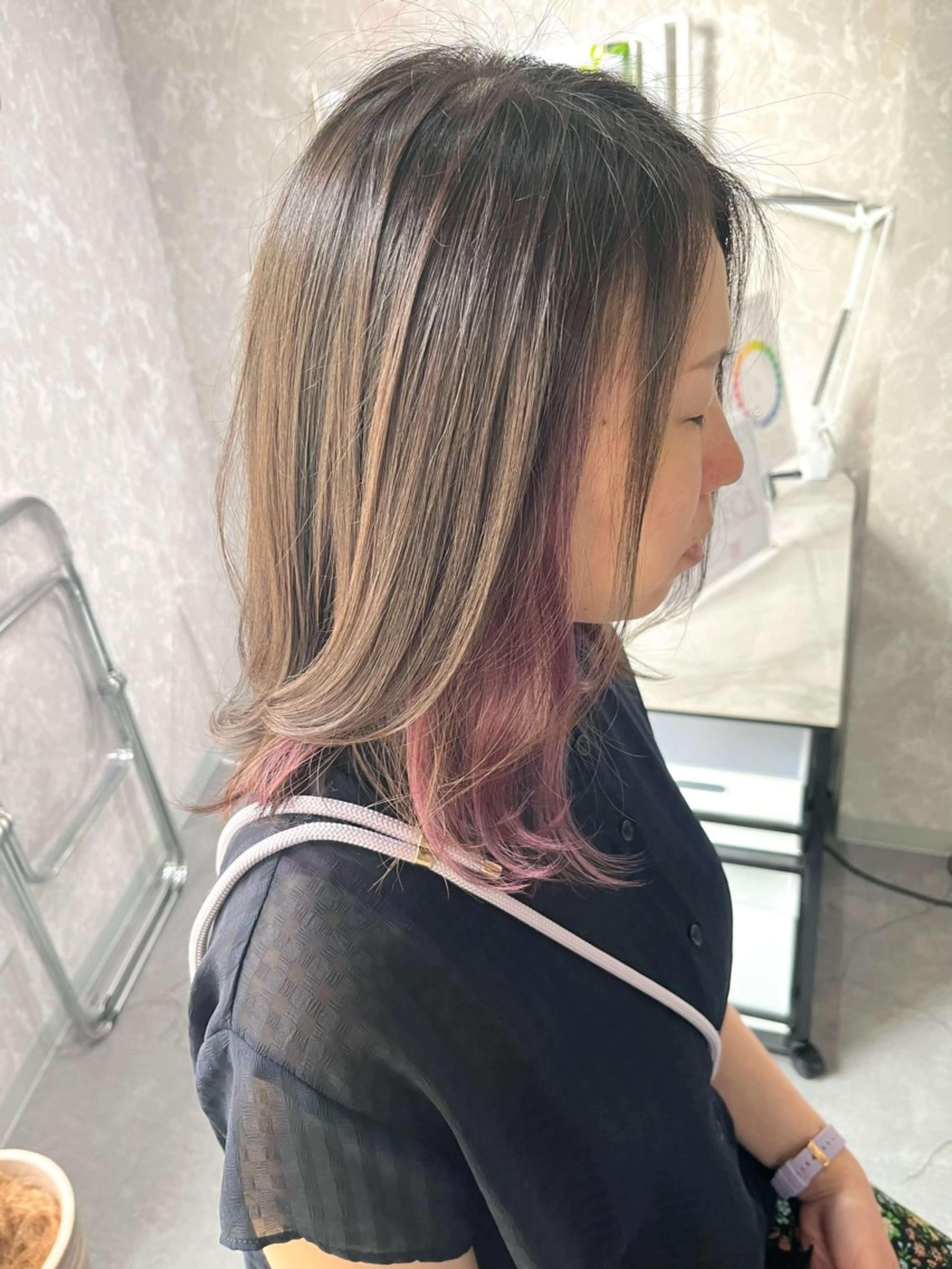ミディアム カラー ヘアカラー 池田 真衣のヘアスタイル