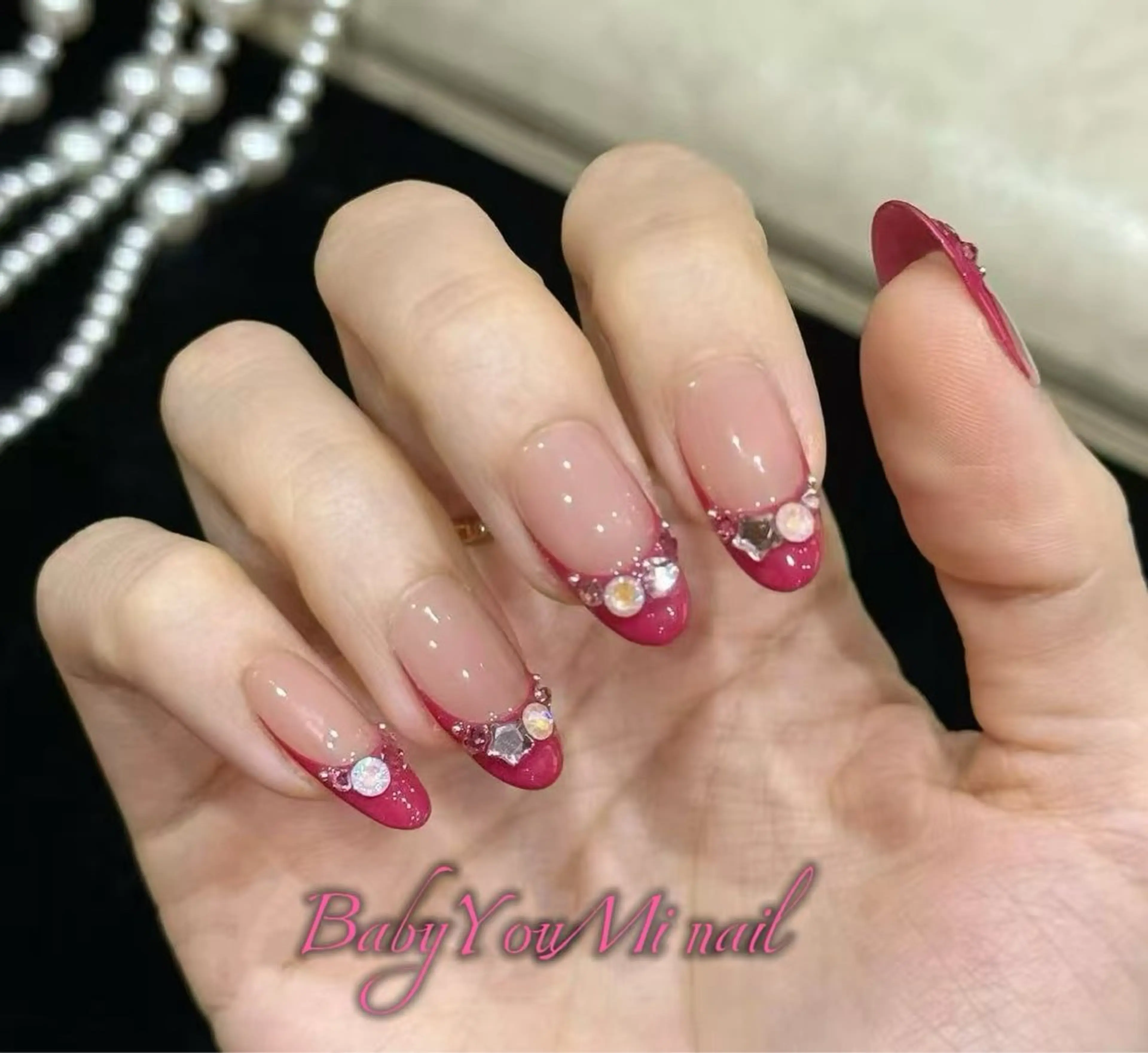 ネイル オーロラネイル フラワーネイル フットネイル フレンチネイル ジェルネイル ハンドネイル BabyYouMi nailのネイルデザイン