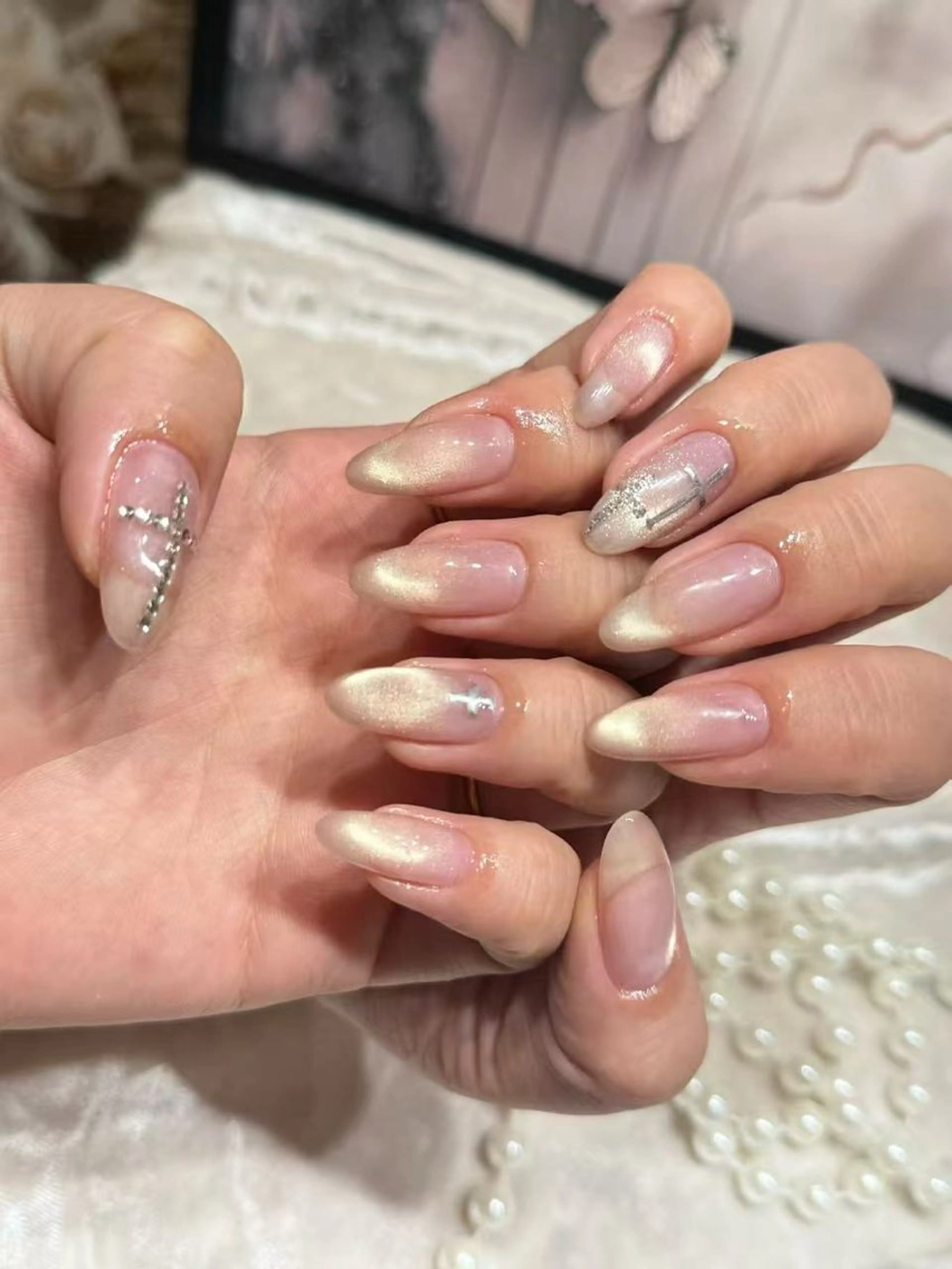 ネイル アートネイル フットネイル ジェルネイル ハート マグネットネイル Babarla Nailのネイルデザイン