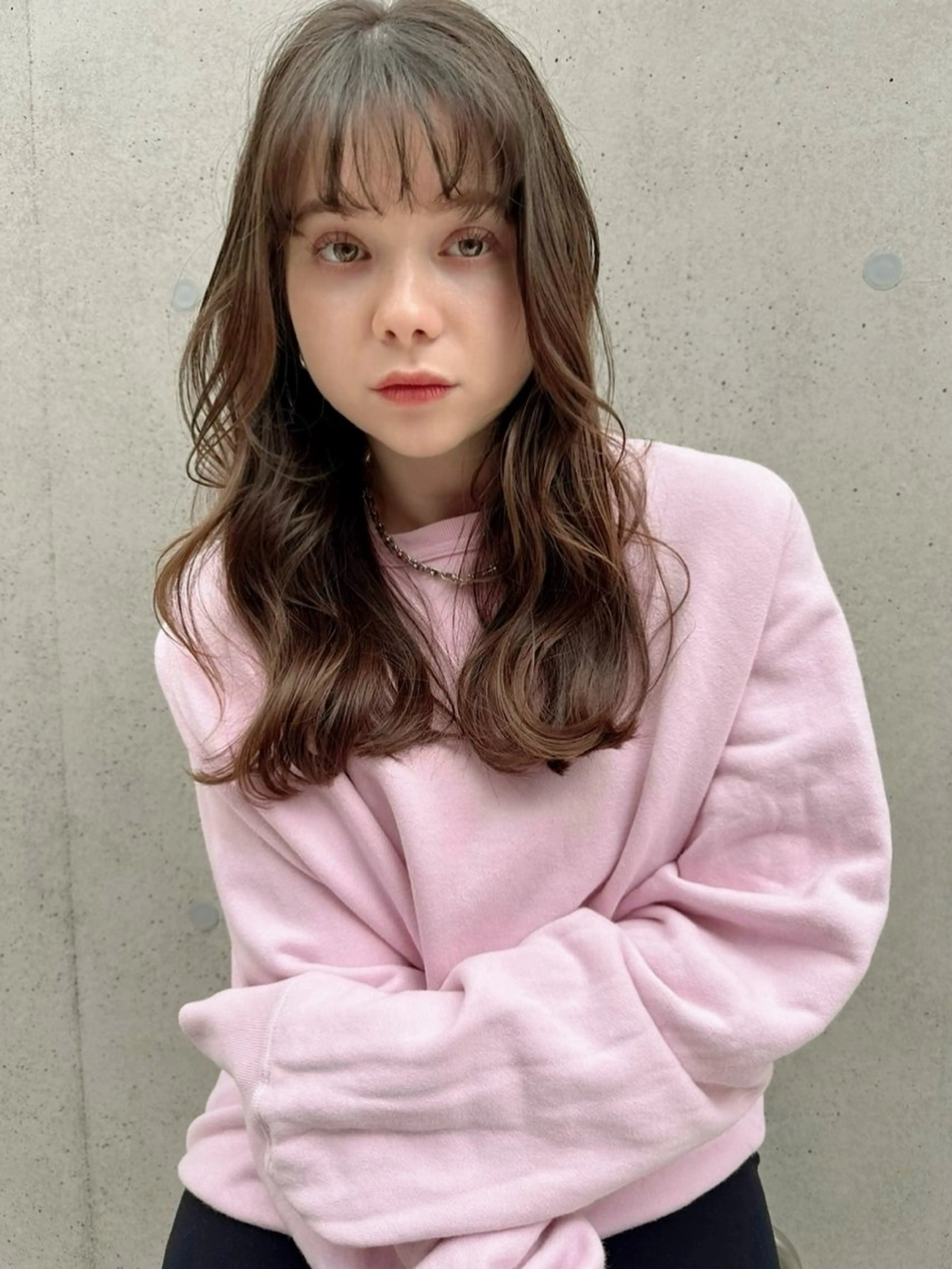 セミロング カラー パーマ カット ヘアカラー パーマ トリートメント 坂田 友梨奈のヘアスタイル
